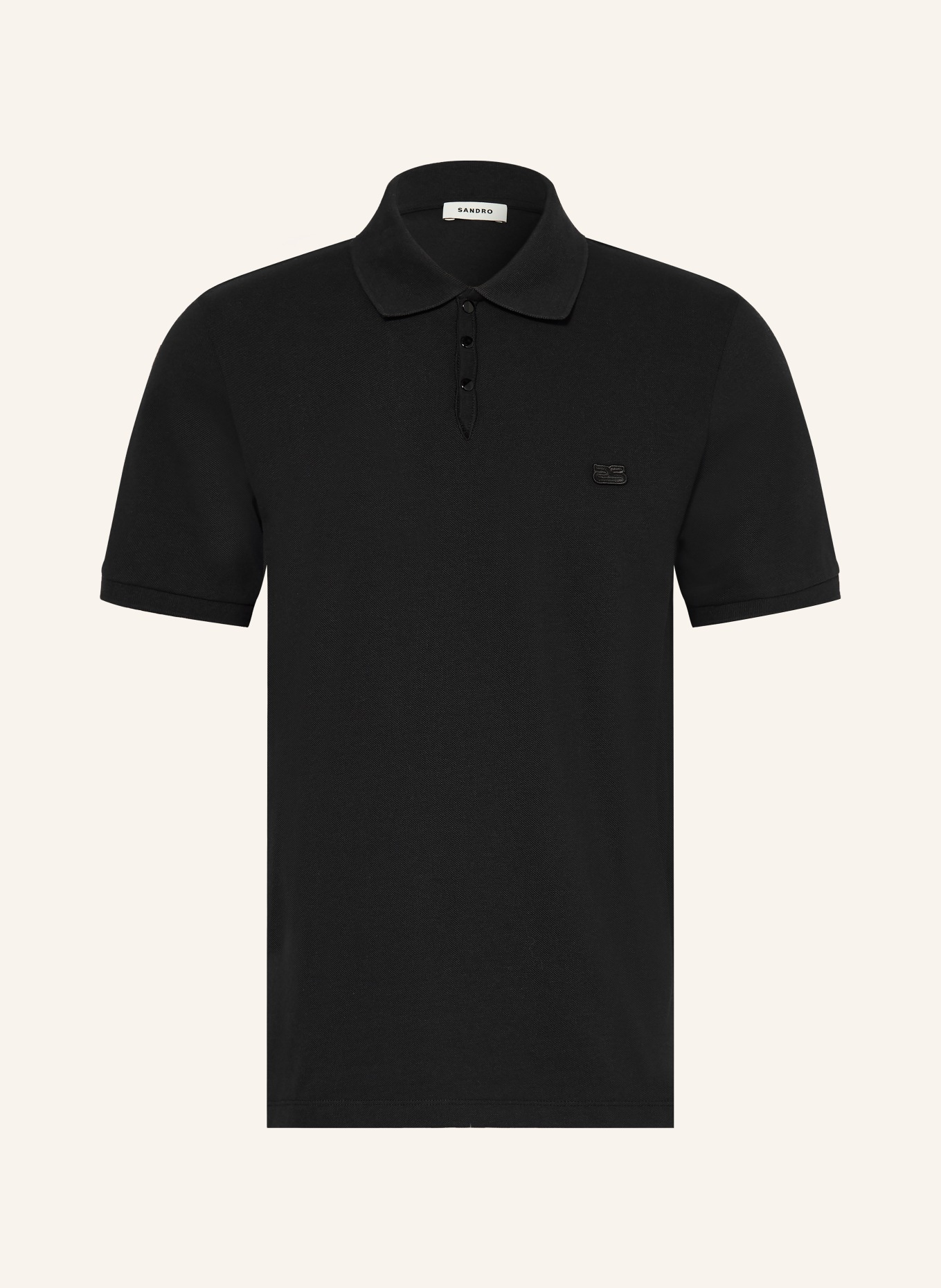 SANDRO Piqué-Poloshirt Regular Fit: SCHWARZ
