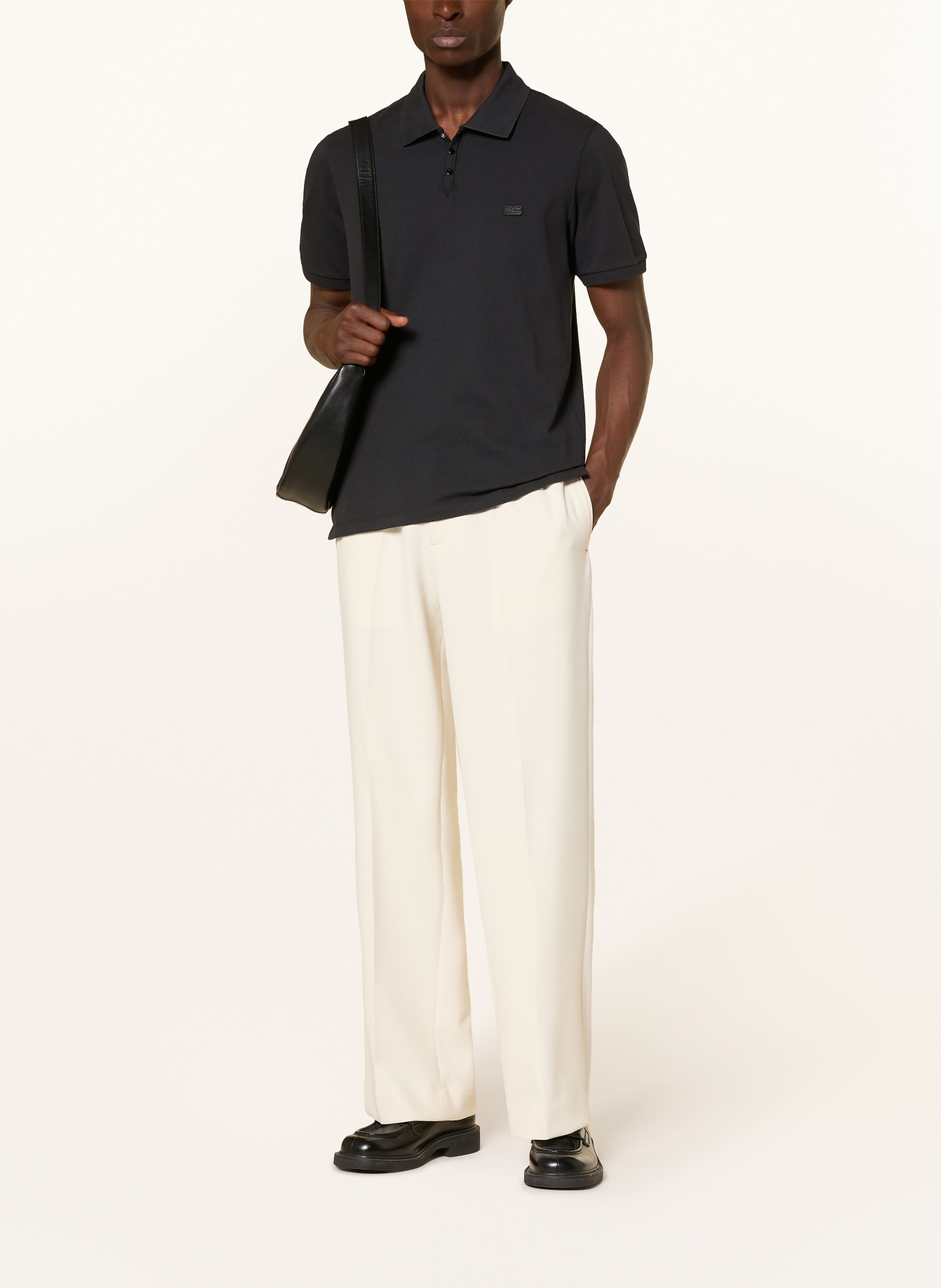 SANDRO Piqué-Poloshirt Regular Fit: SCHWARZ