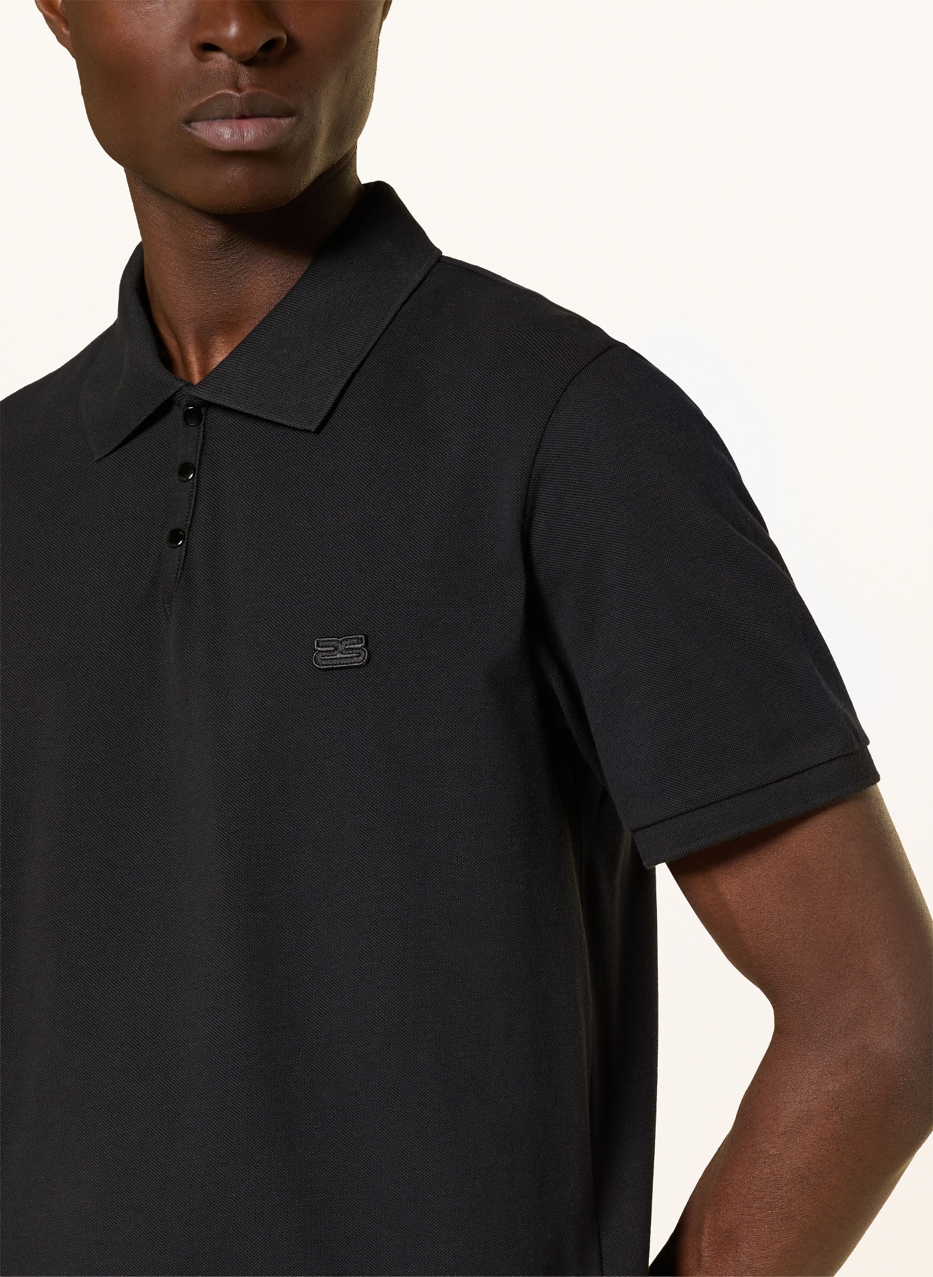 SANDRO Piqué-Poloshirt Regular Fit: SCHWARZ