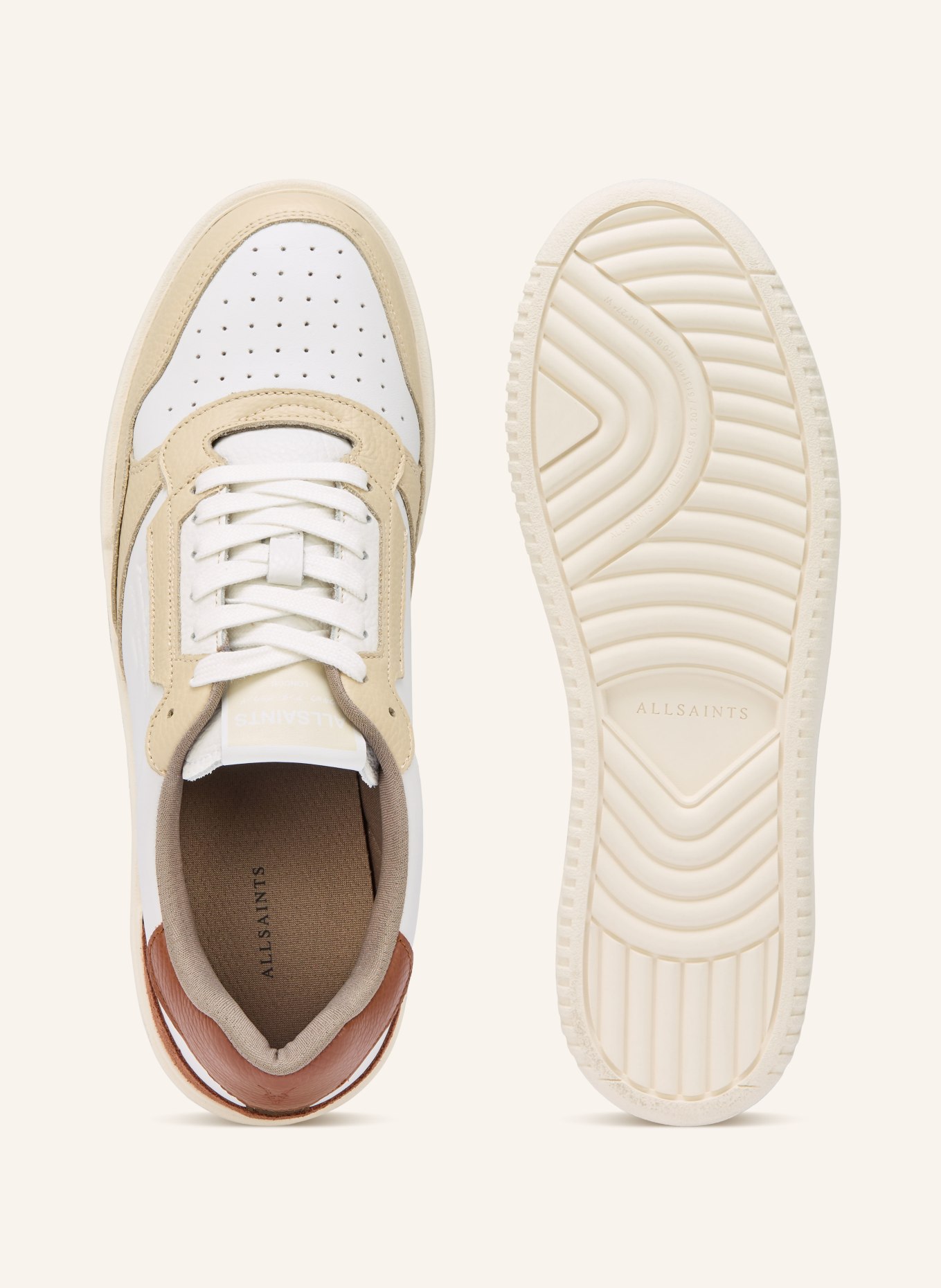 ALLSAINTS Sneaker REGAN: WIT / BRUIN / BEIGE