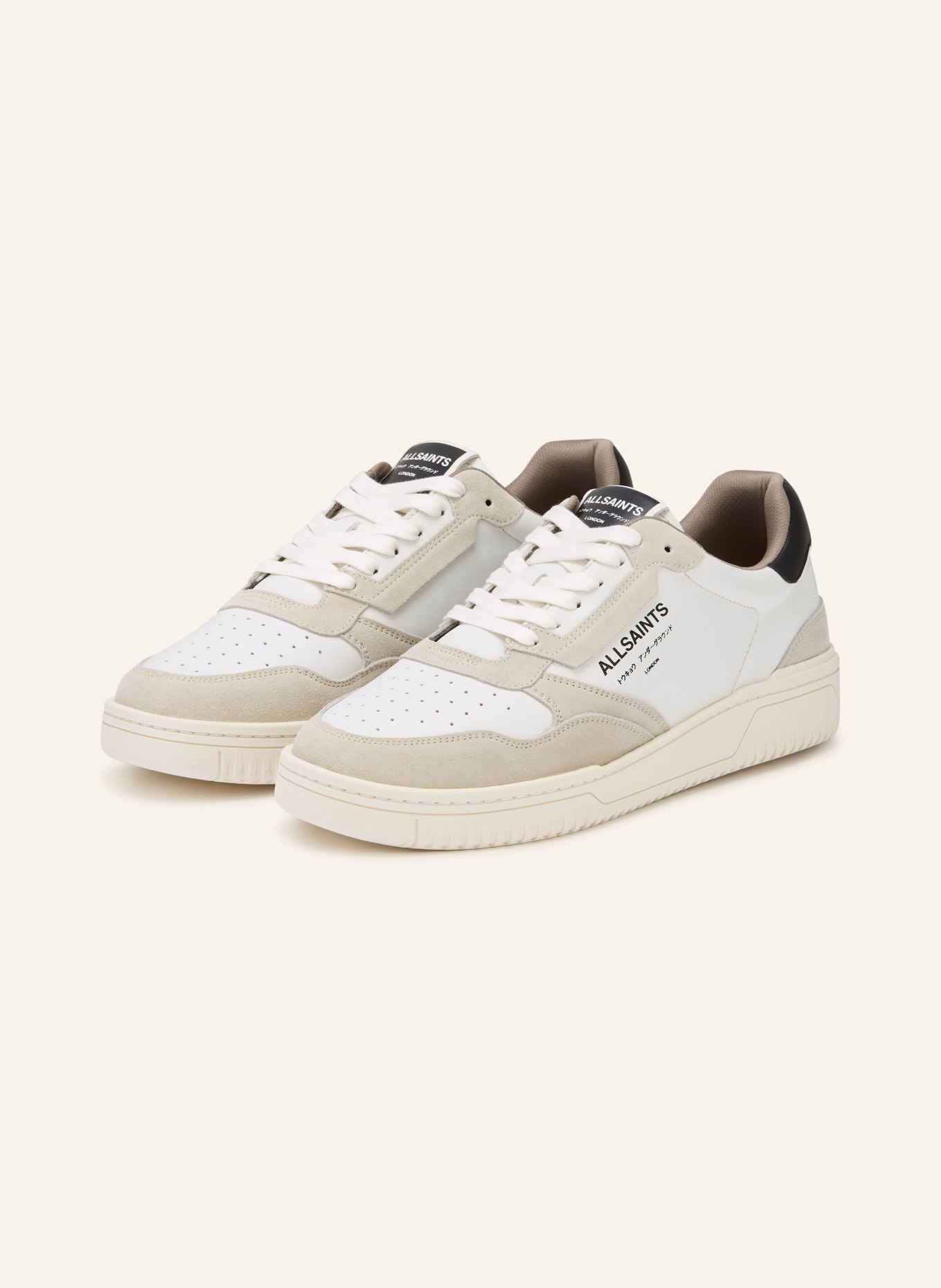 ALLSAINTS REGAN sneaker: WHITE / CREAM / BLACK