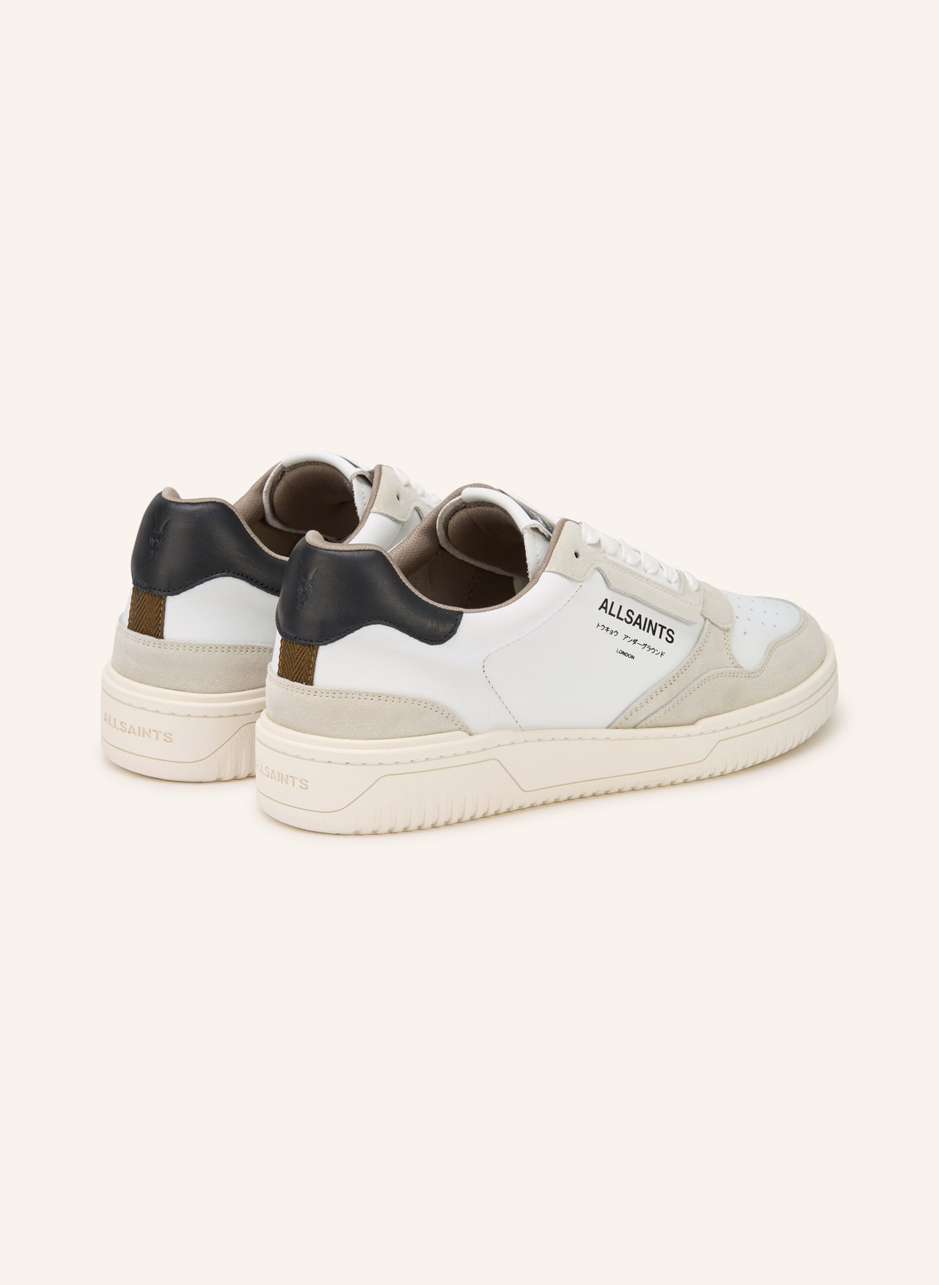 ALLSAINTS REGAN sneaker: WHITE / CREAM / BLACK