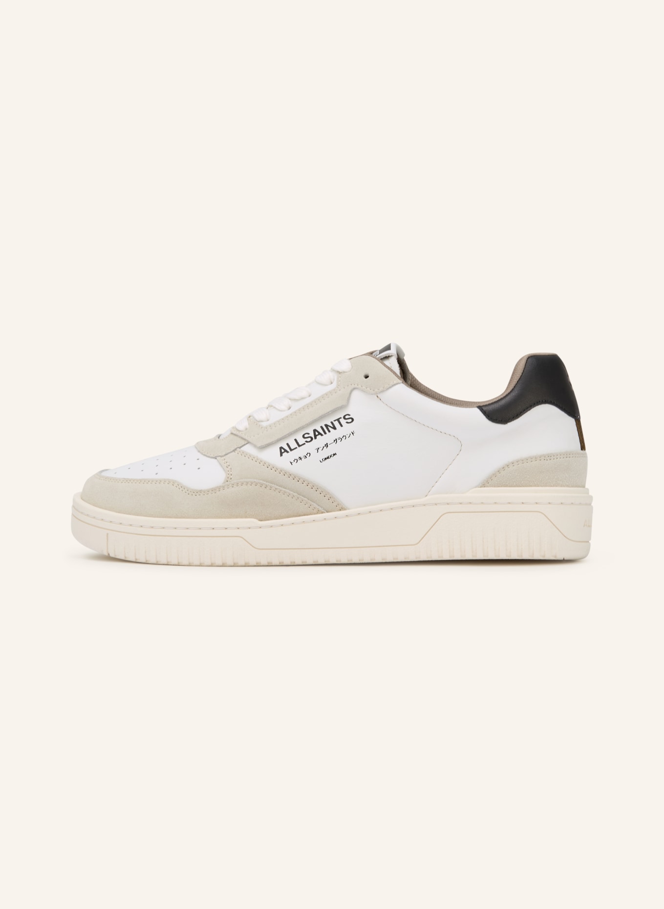 ALLSAINTS REGAN sneaker: WHITE / CREAM / BLACK