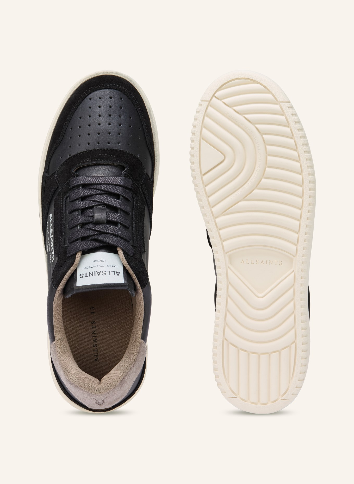 ALLSAINTS REGAN sneaker: BLACK / TAUPE