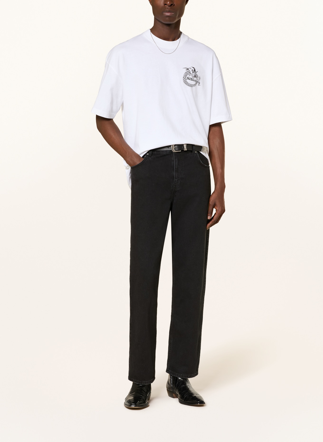 ALLSAINTS TERRA oversized shirt: WHITE