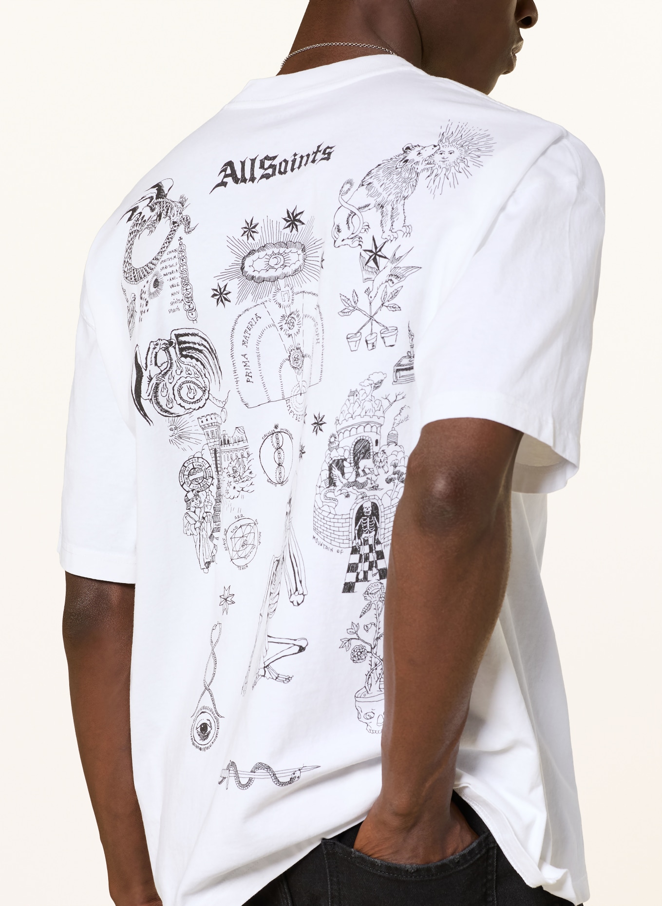 ALLSAINTS TERRA oversized shirt: WHITE