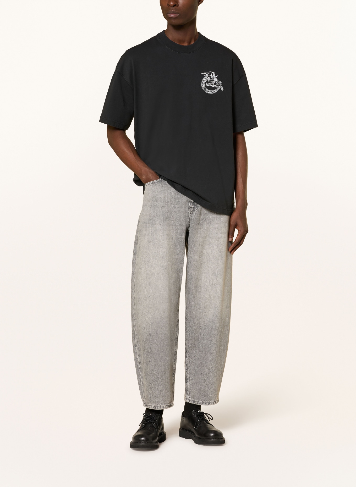 ALLSAINTS TERRA oversized shirt: BLACK