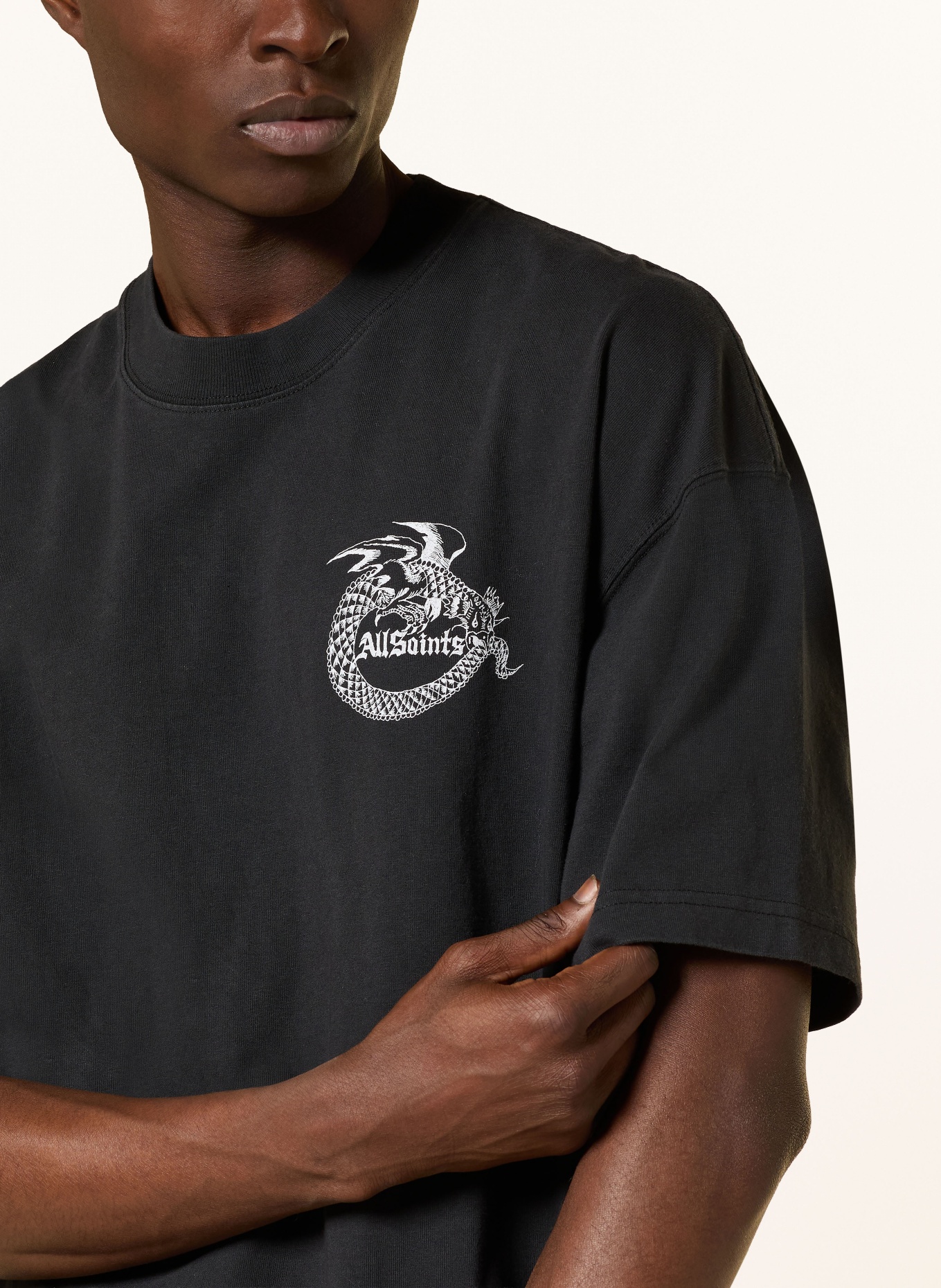 ALLSAINTS TERRA oversized shirt: BLACK