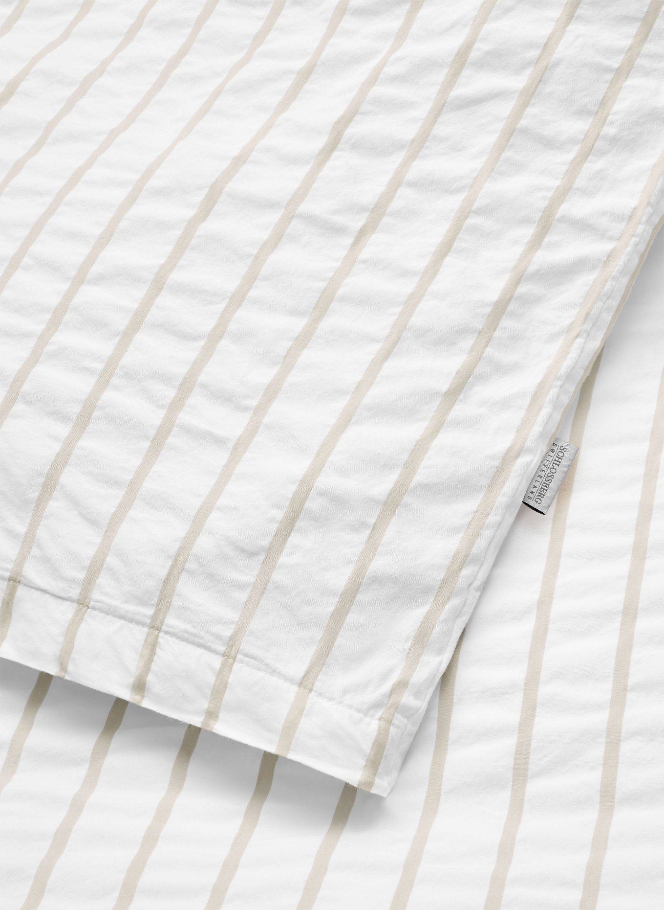 SCHLOSSBERG Bettbezug LENNY: WEISS / BEIGE