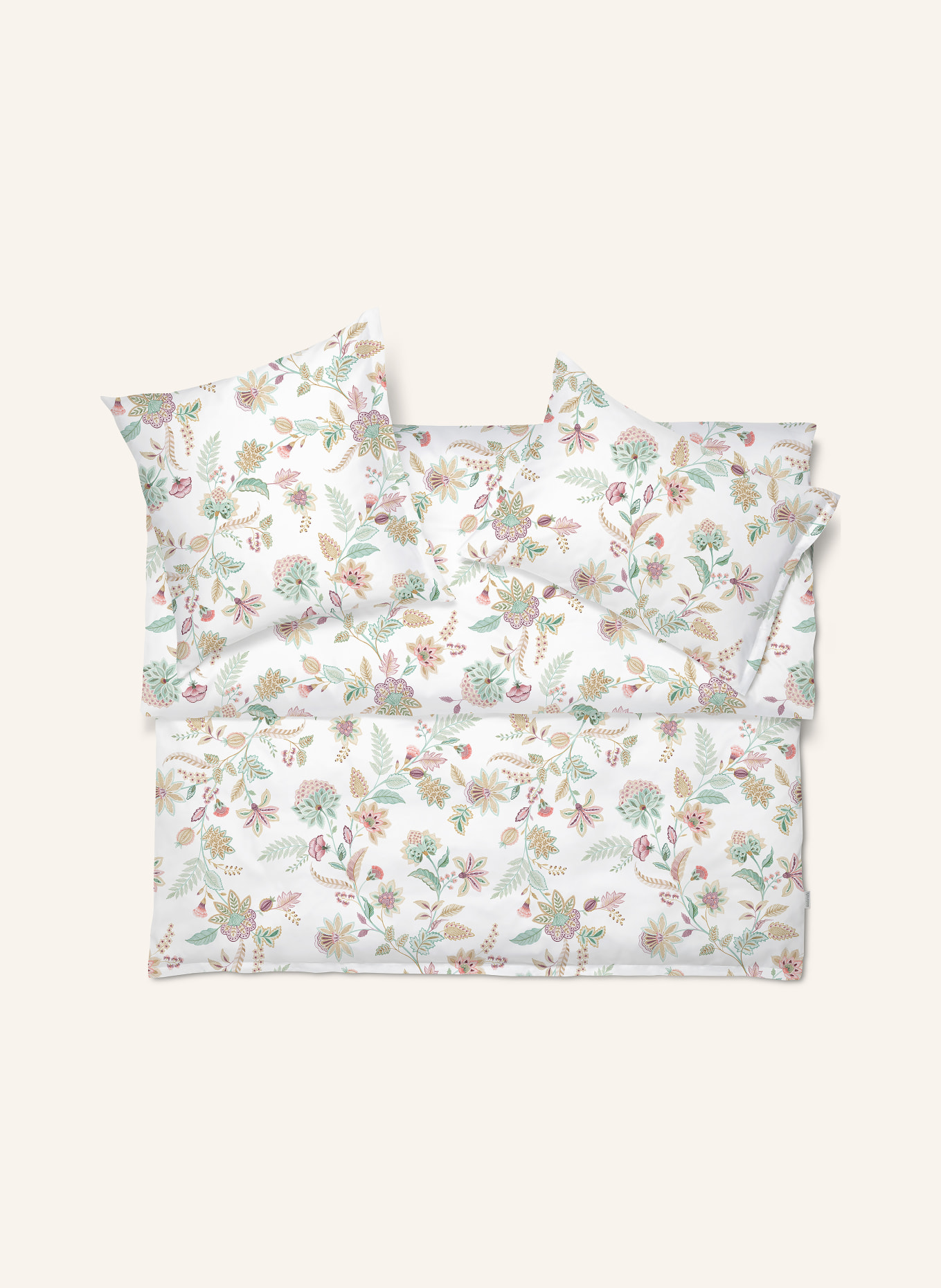 SCHLOSSBERG Linge de lit IMA: CRÈME / ROUGE / VERT CLAIR