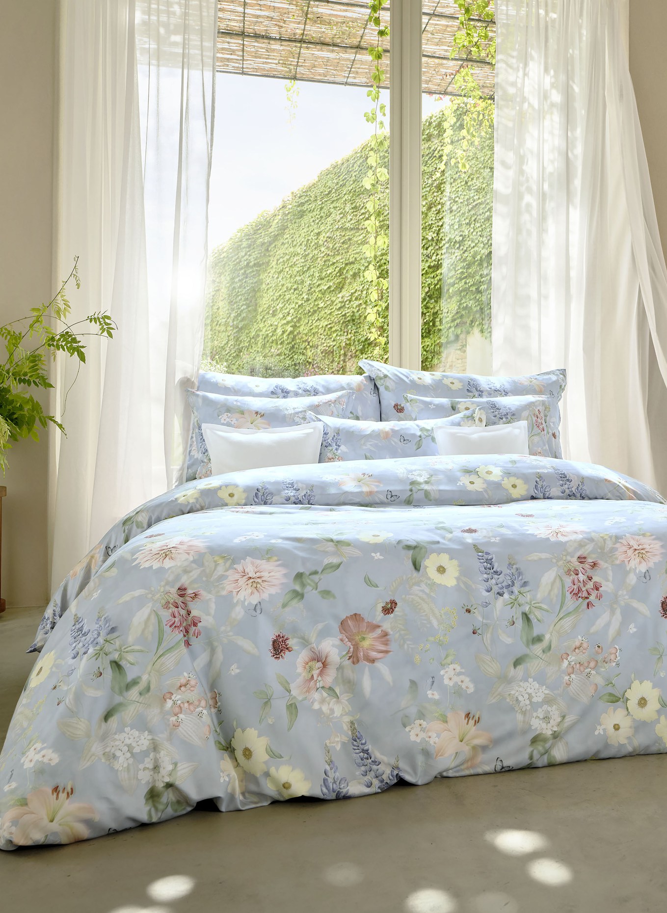 SCHLOSSBERG Bettbezug AVEN: HELLBLAU / GRÜN / BLAU