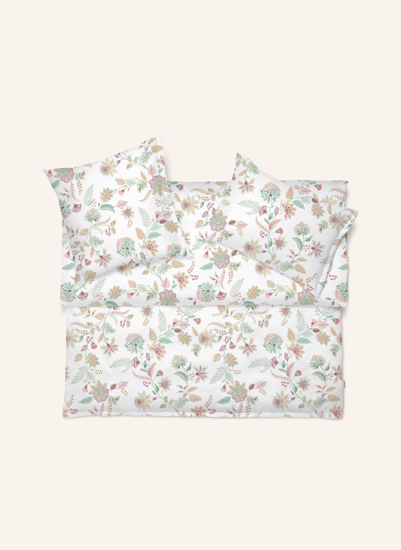 SCHLOSSBERG Linge de lit IMA: CRÈME / ROUGE / VERT CLAIR