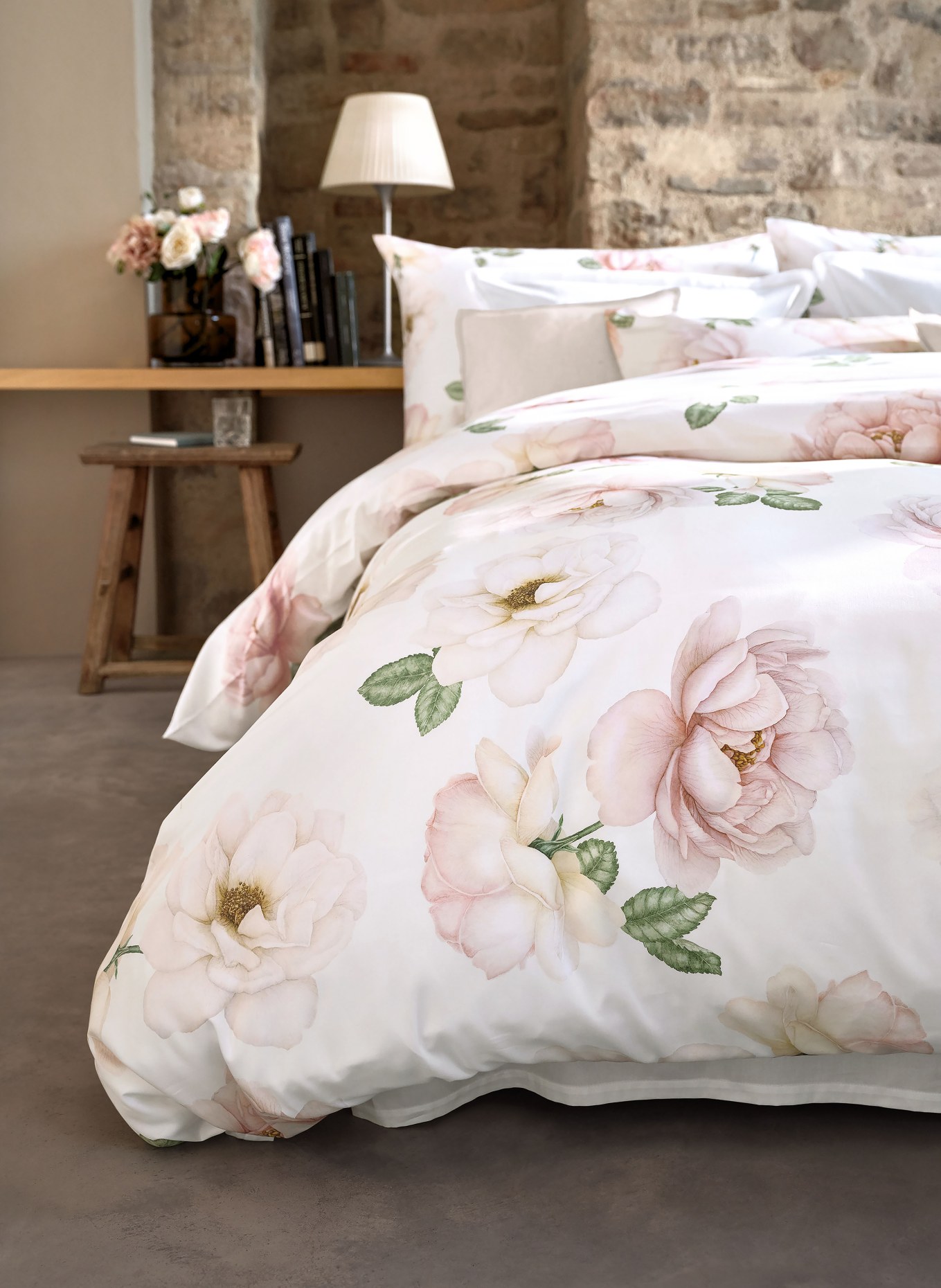 SCHLOSSBERG Bettbezug ROSE: WEISS / ROSÉ / GELB