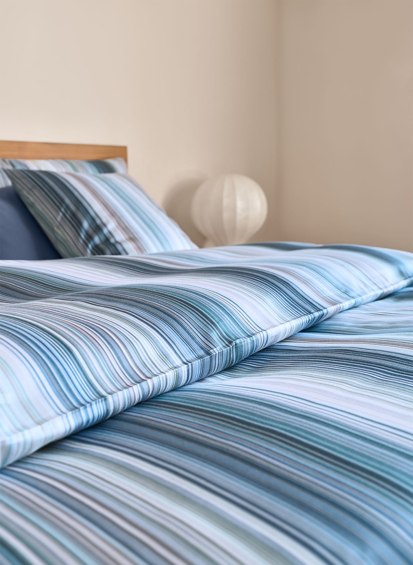 SCHLOSSBERG Bettbezug LORIS: BLAU / BRAUN / GRÜN