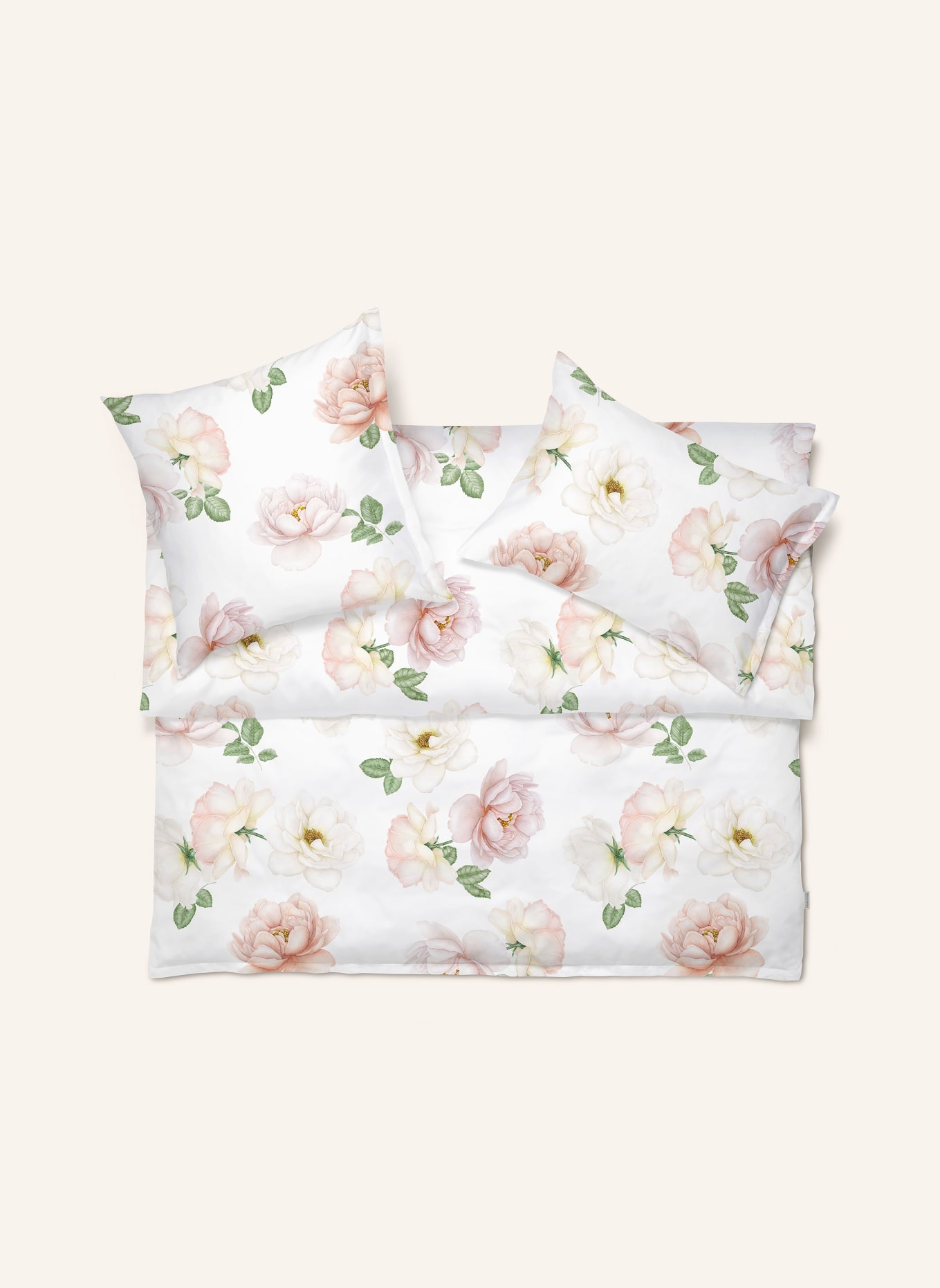 SCHLOSSBERG Linge de lit ROSE: CRÈME / ROSE CLAIR / VERT CLAIR