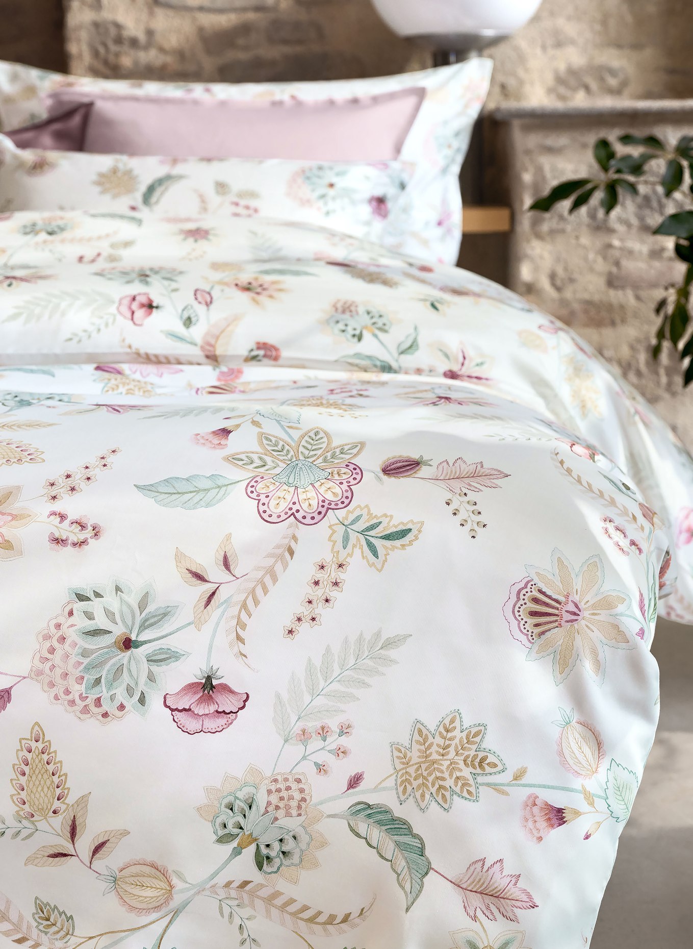 SCHLOSSBERG Pościel IMA: BIAŁY / CIEMNOCZERWONY / PETROL