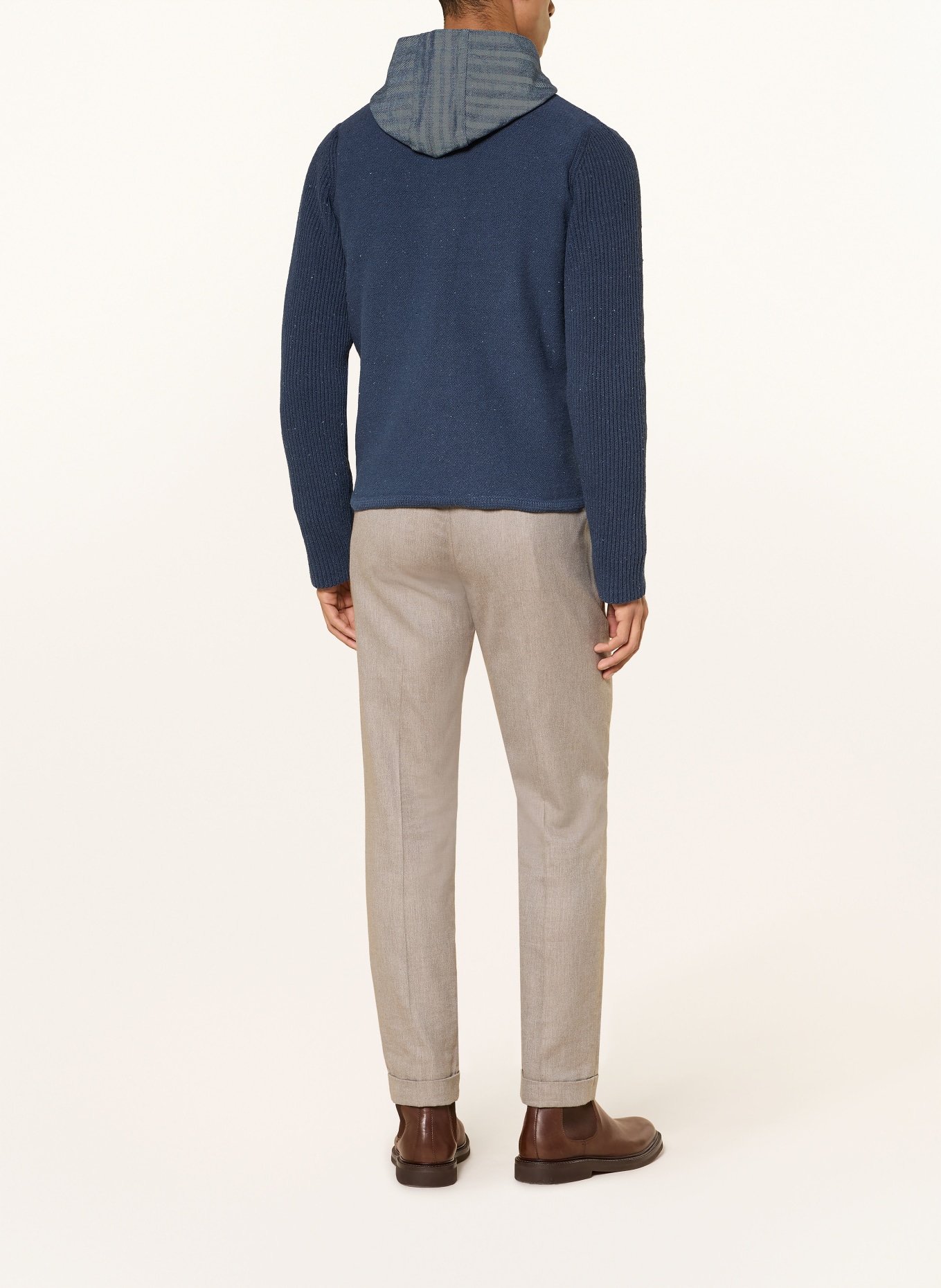 Luis Trenker Strickjacke LUWALLACE mit abnehmbarer Kapuze: DUNKELBLAU