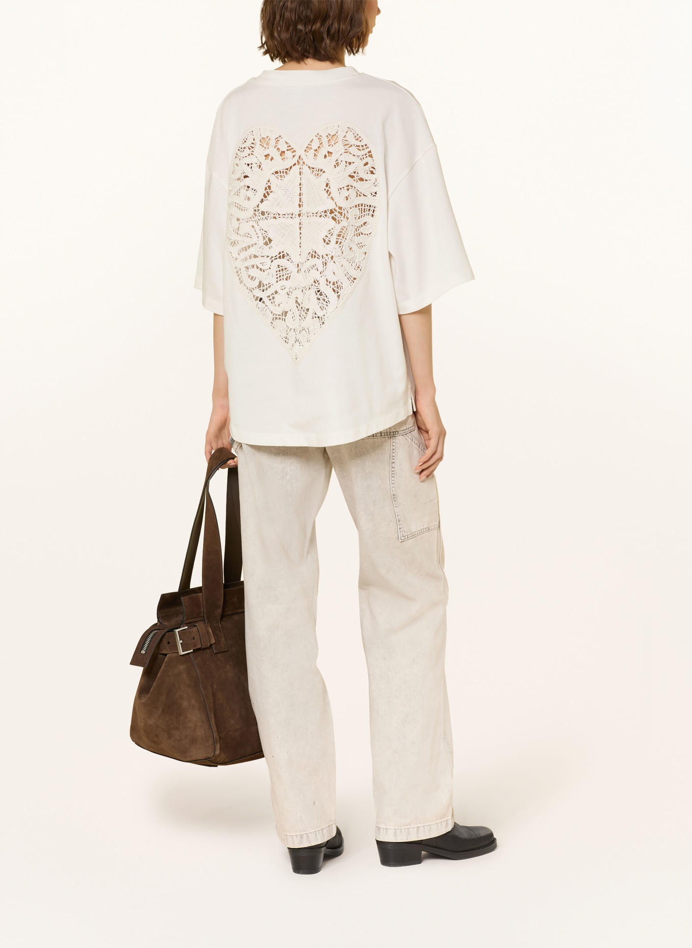 ALLSAINTS Oversized-Shirt ESME AMELIE mit Lochspitze: ECRU