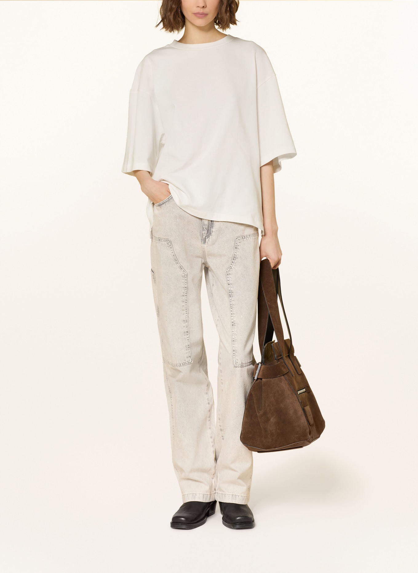 ALLSAINTS Oversized-Shirt ESME AMELIE mit Lochspitze: ECRU