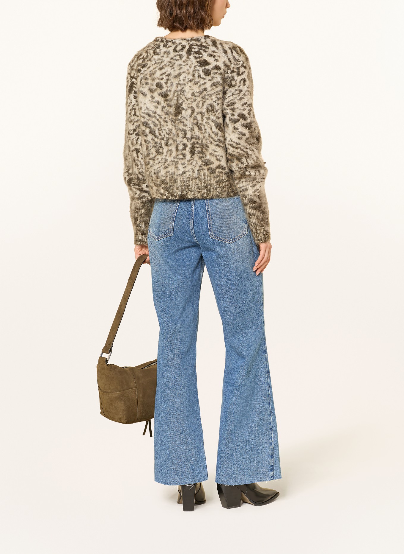 ALLSAINTS WICK AMUR cardigan: KHAKI / CREAM