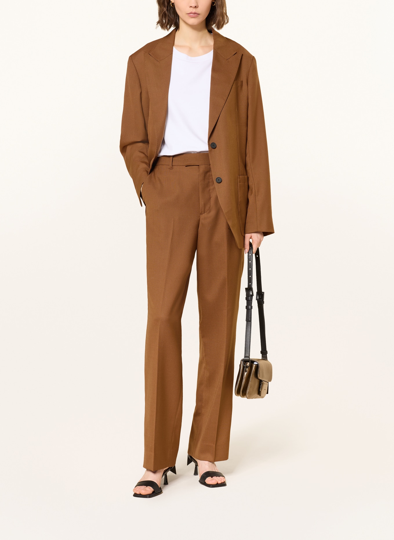 ALLSAINTS Kalhoty Marlene BECK: HNĚDÁ