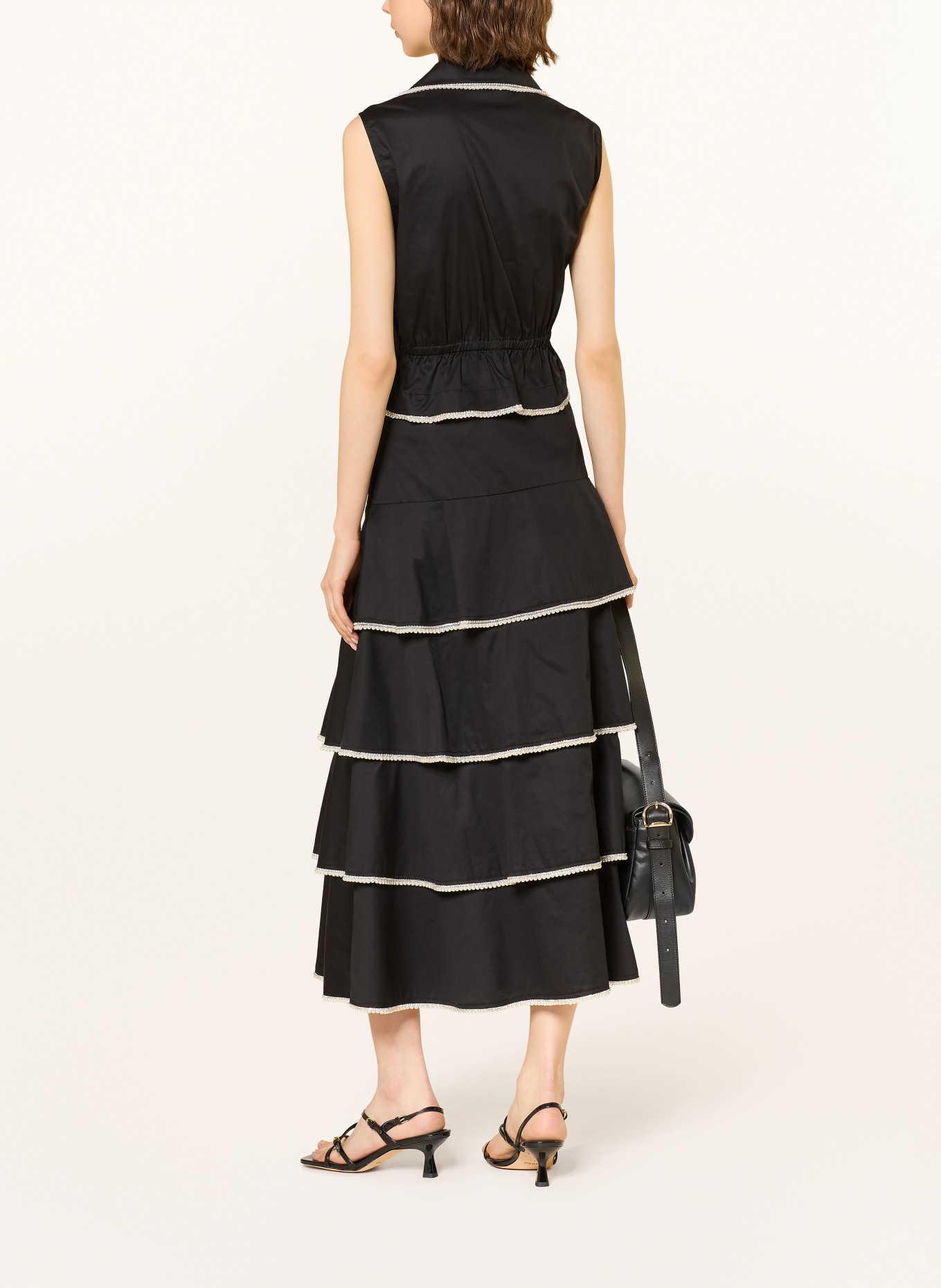 SANDRO Blazerweste mit Schmuckperlen und Schmucksteinen: SCHWARZ