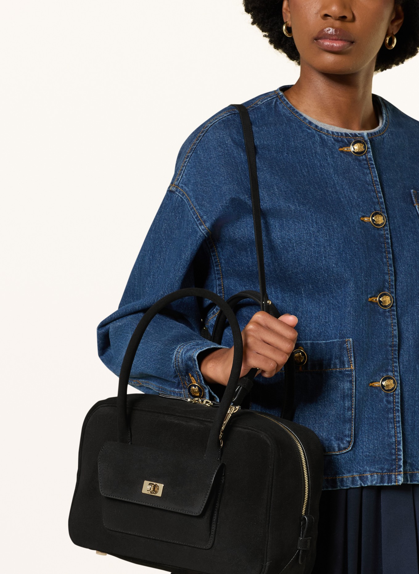 SANDRO Handtasche: SCHWARZ / GOLD