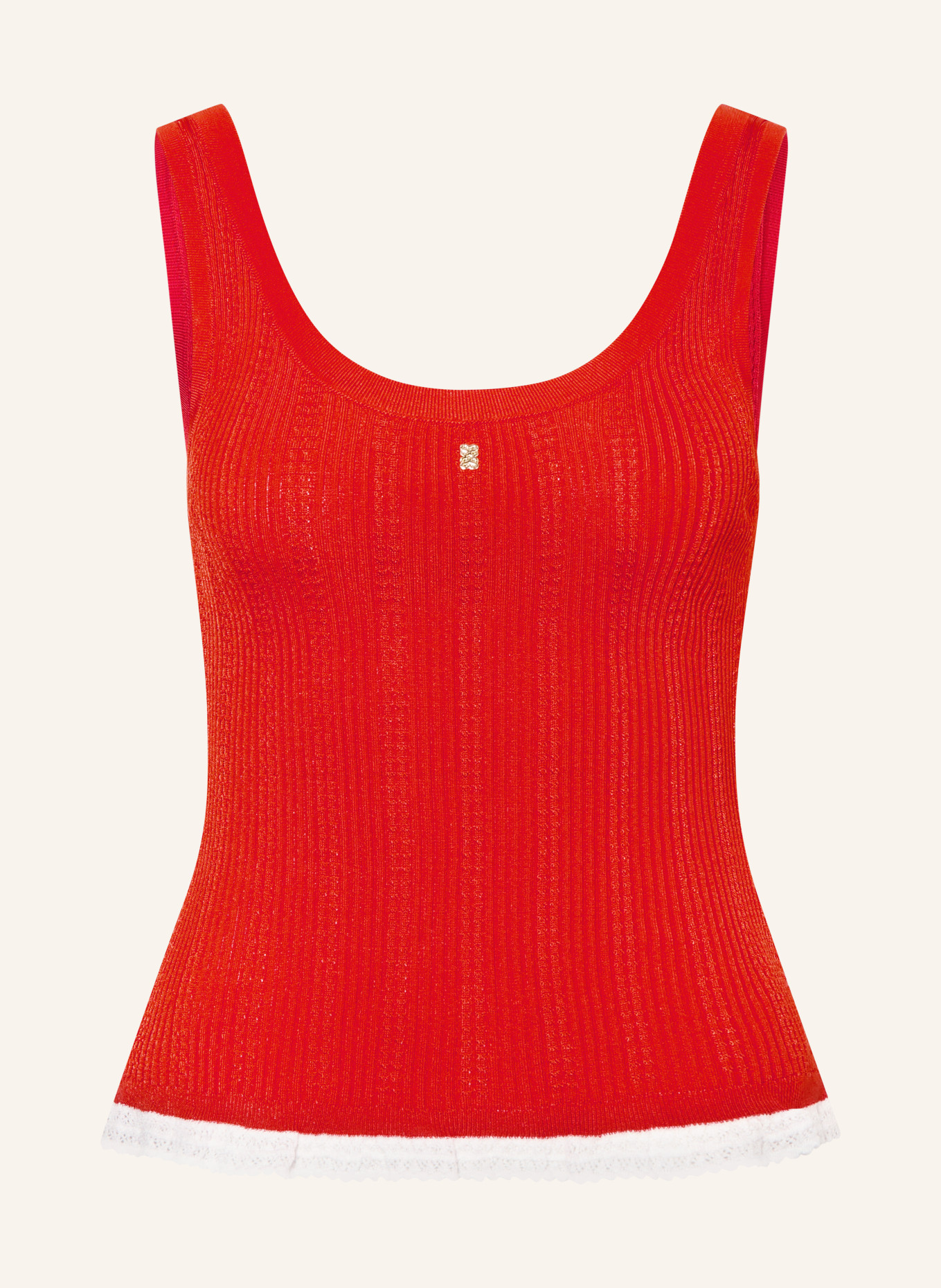 SANDRO Stricktop: ROT / WEISS