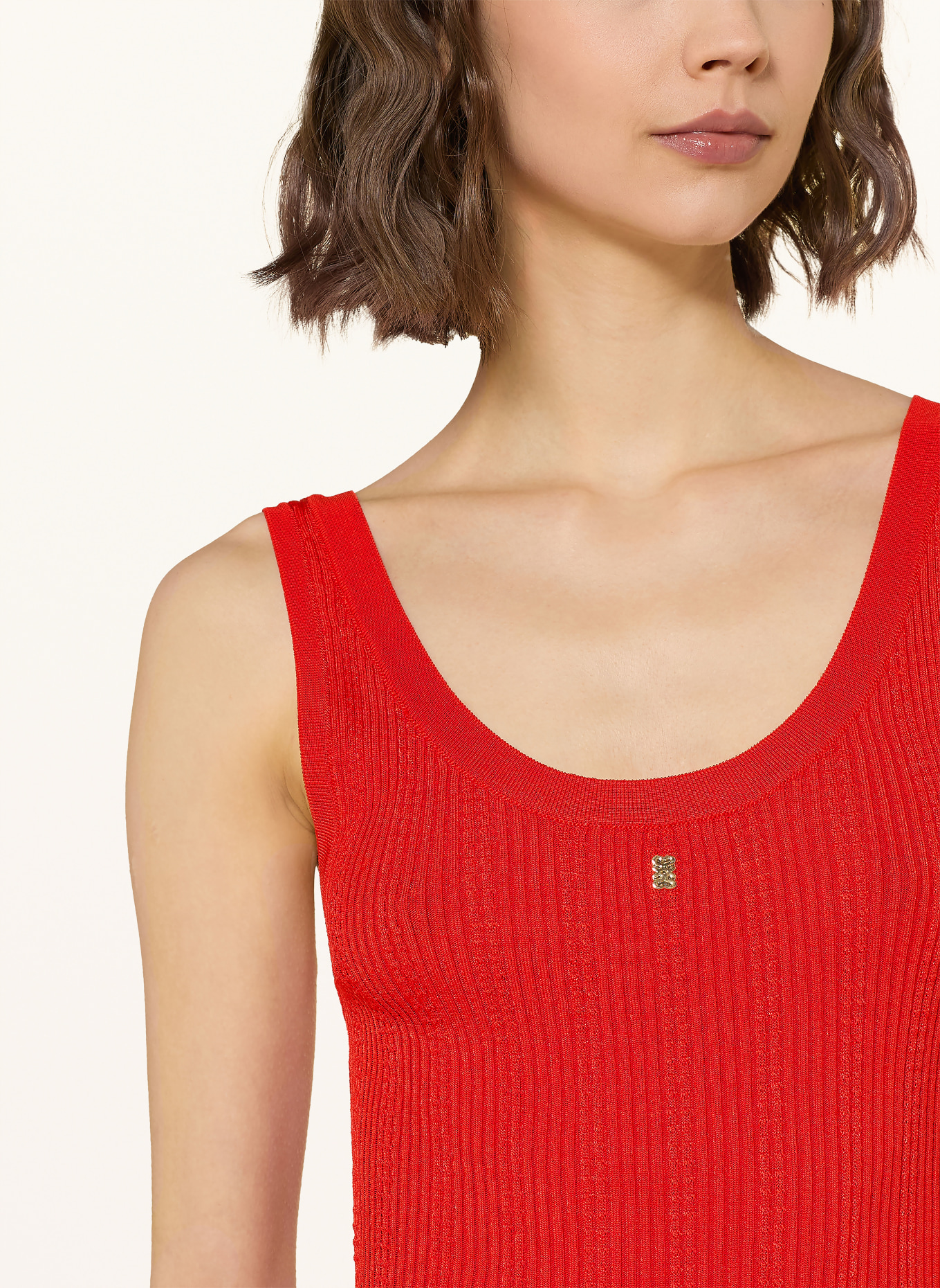 SANDRO Stricktop: ROT / WEISS