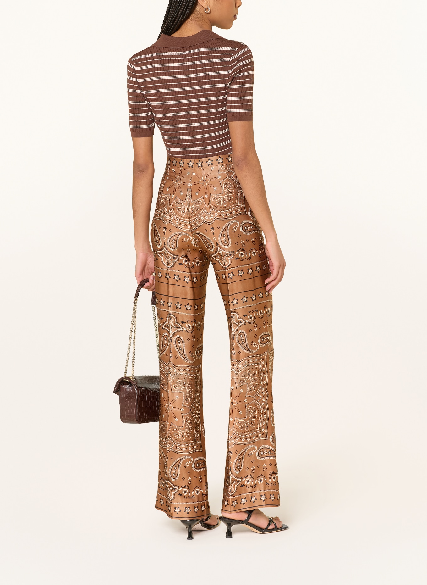 SANDRO Satinhose: BRAUN / WEISS / SCHWARZ