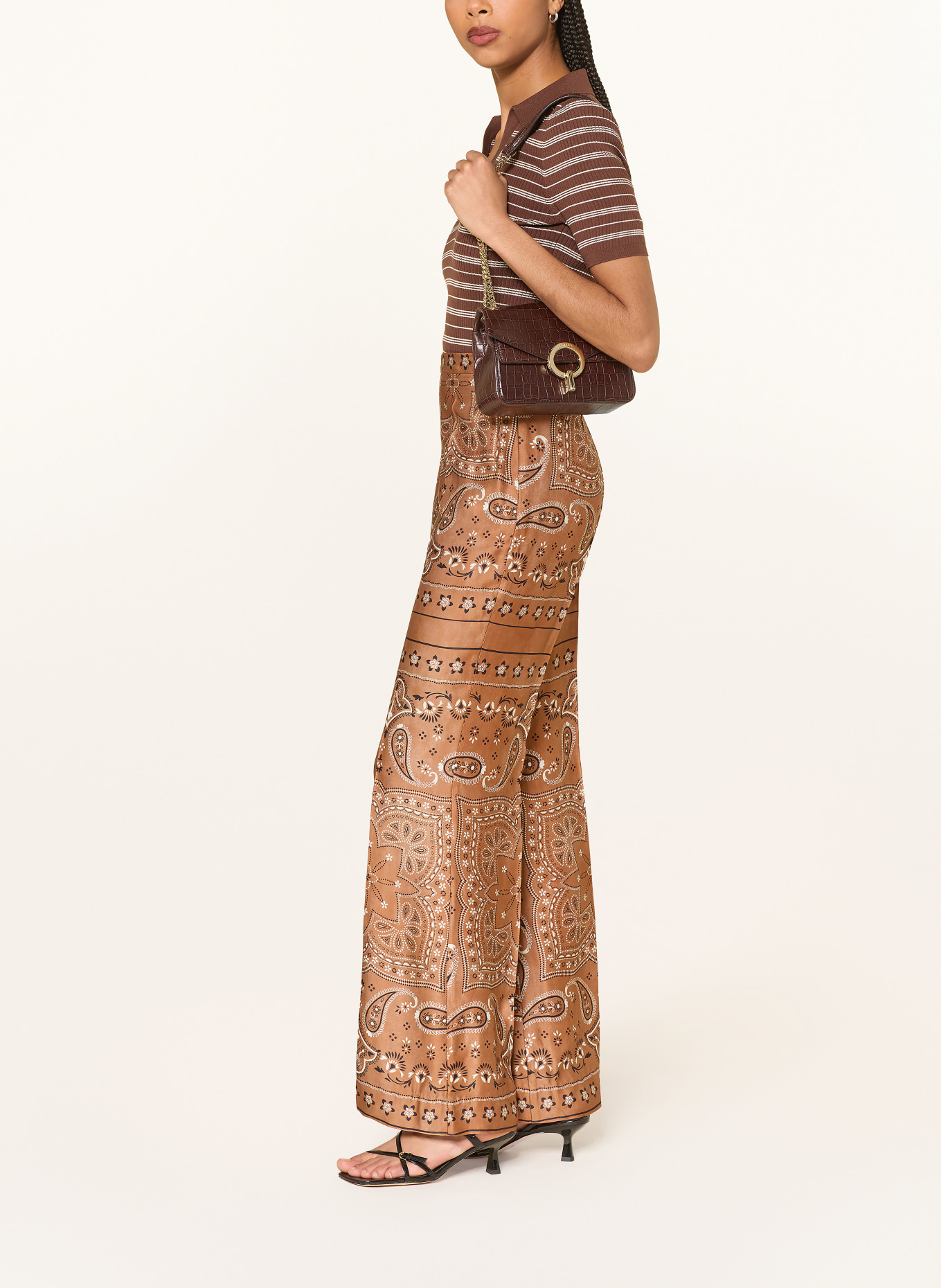 SANDRO Satinhose: BRAUN / WEISS / SCHWARZ