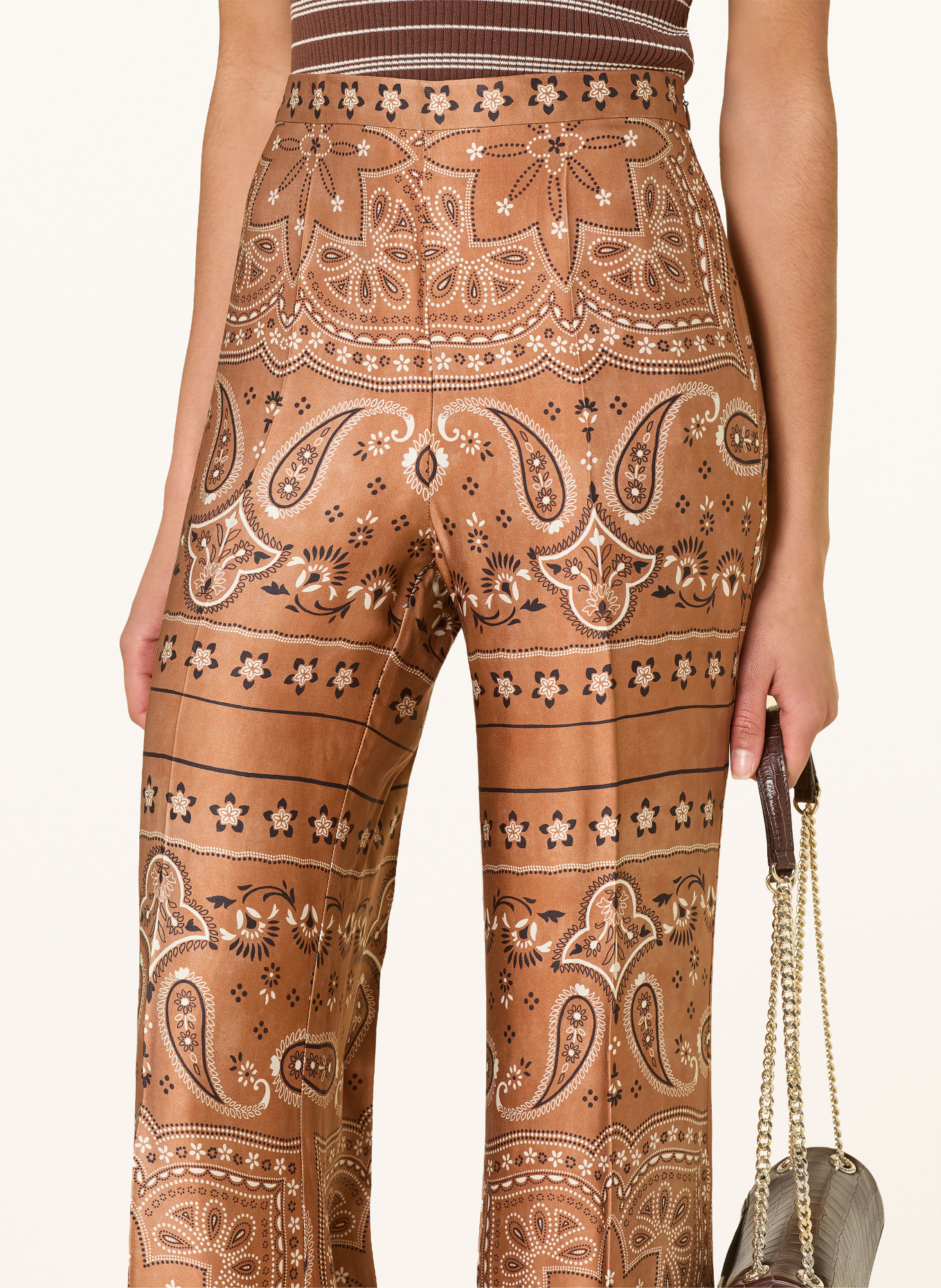 SANDRO Satinhose: BRAUN / WEISS / SCHWARZ