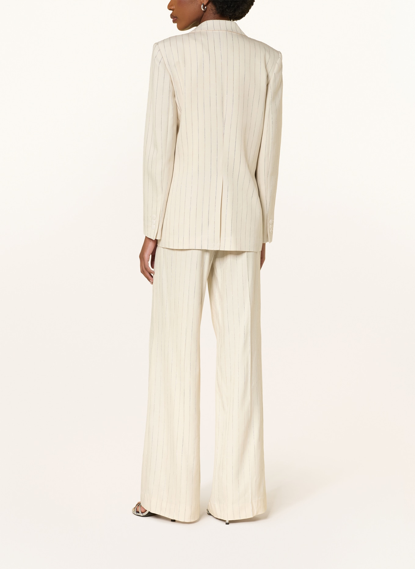 SANDRO Blazer mit Glitzergarn: ECRU / SILBER