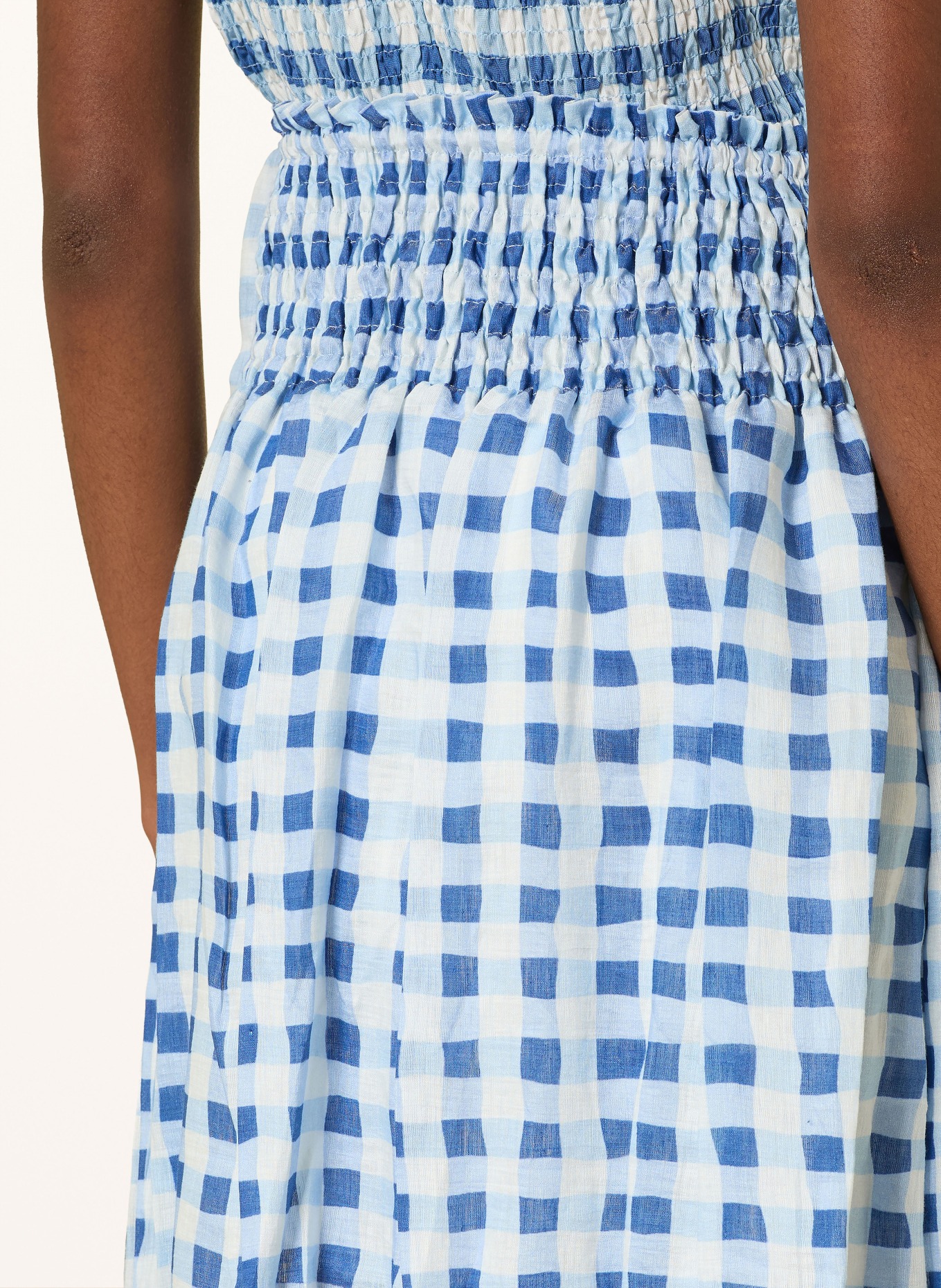 SANDRO Leinenrock: BLAU / WEISS