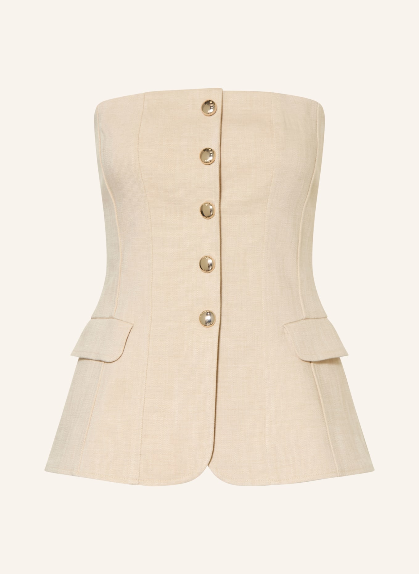 maje Off-Shoulder-Top: BEIGE