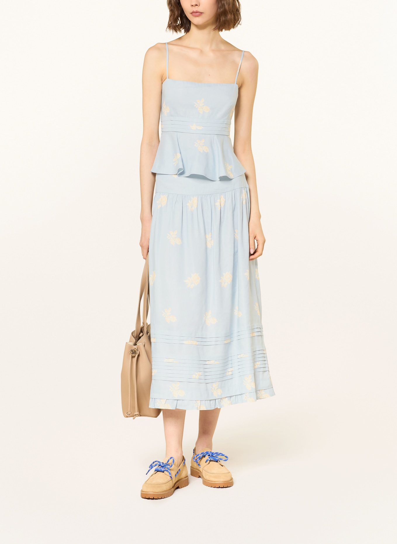 CLAUDIE PIERLOT Top: HELLBLAU / BEIGE