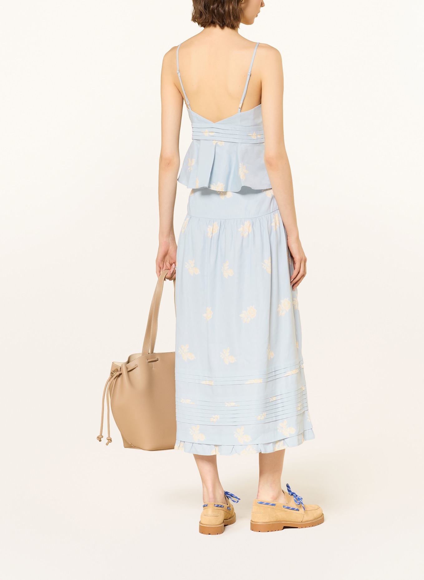 CLAUDIE PIERLOT Top: HELLBLAU / BEIGE