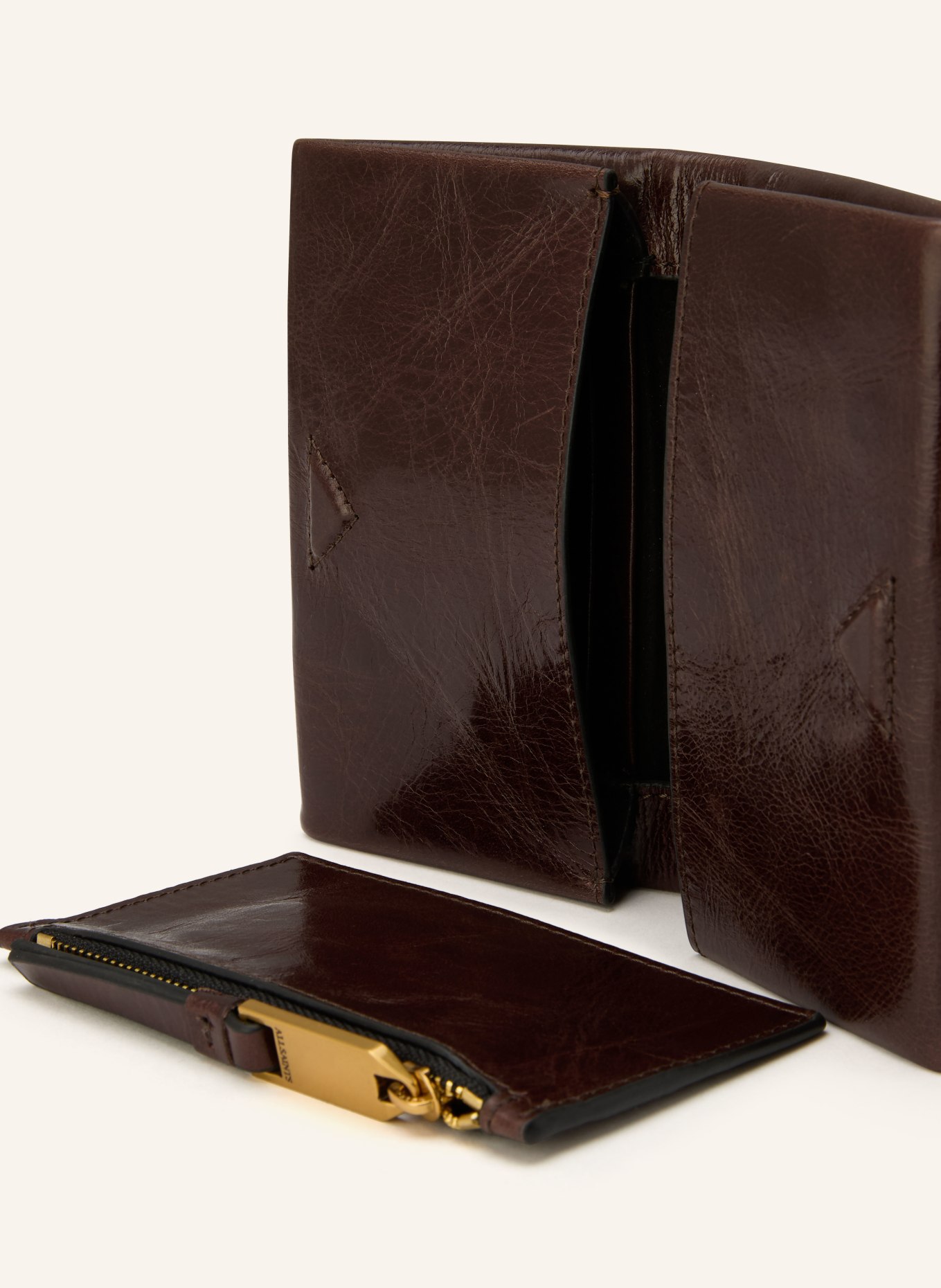 ALLSAINTS HARLUNA wallet: BROWN