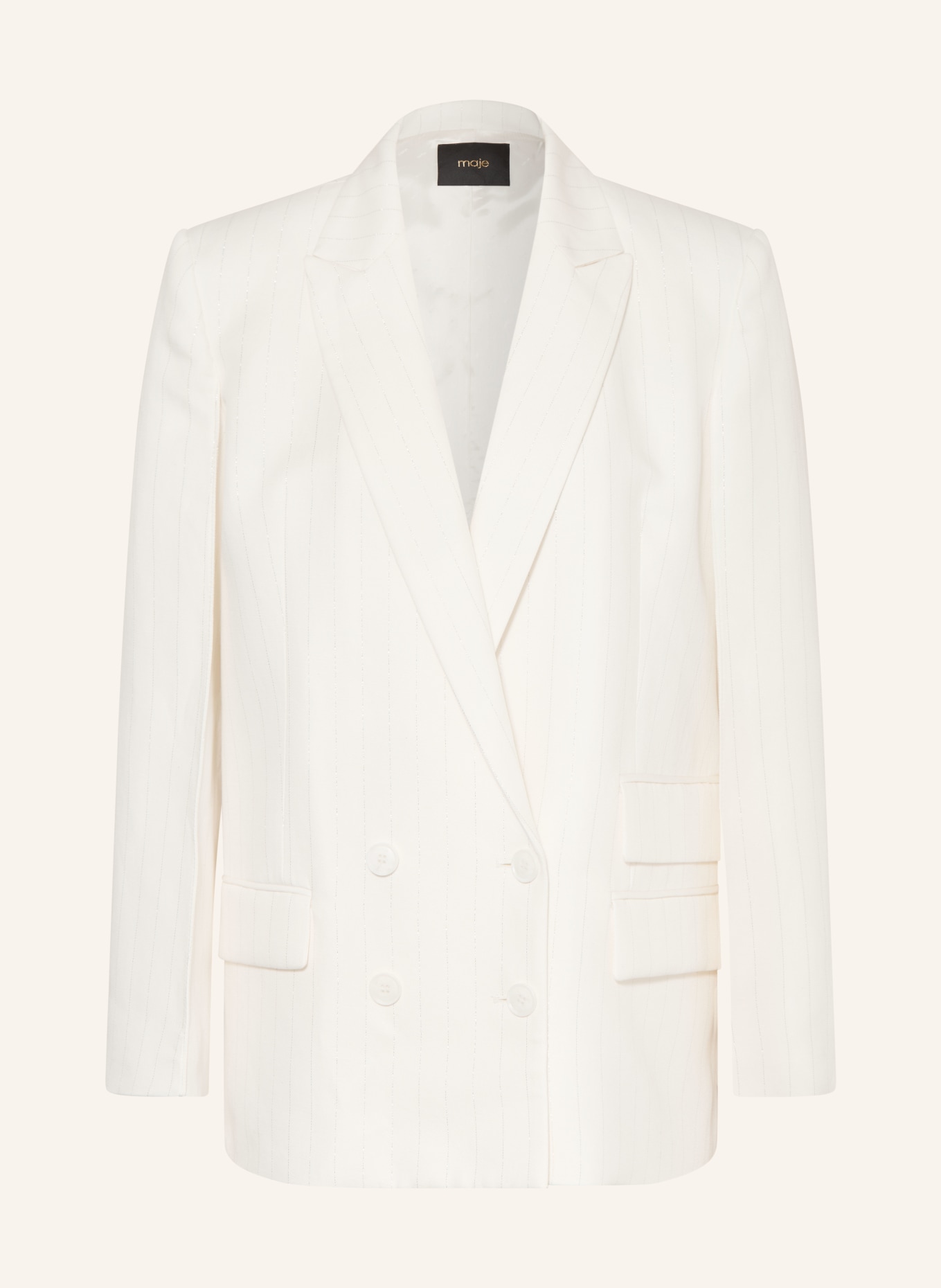maje Blazer mit Glitzergarn und Leinen: WEISS