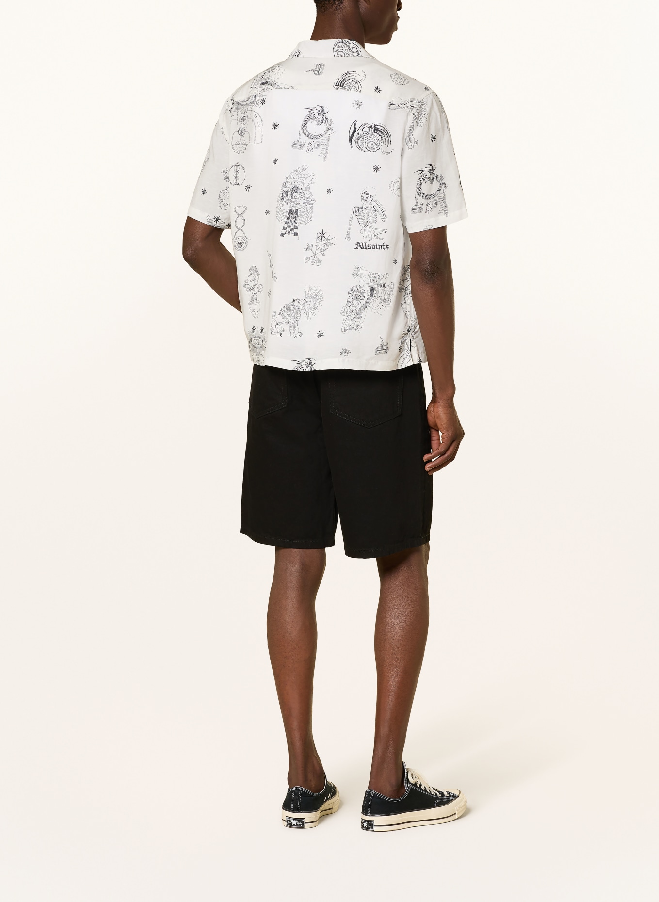 ALLSAINTS Resorthemd TERRA Comfort Fit: WEISS / SCHWARZ