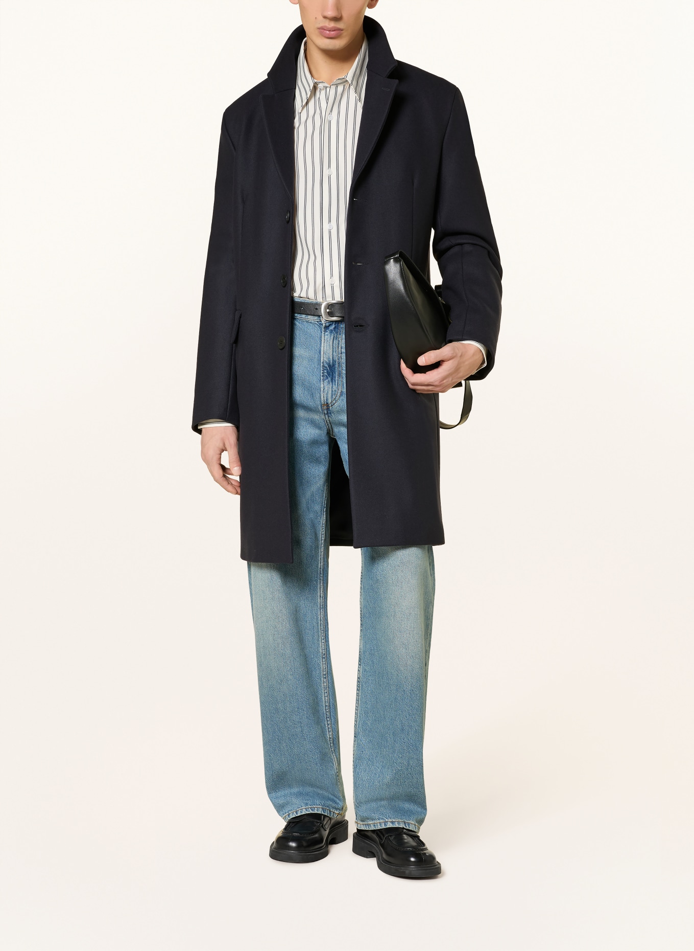 SANDRO płaszcz wełniany: GRANATOWY