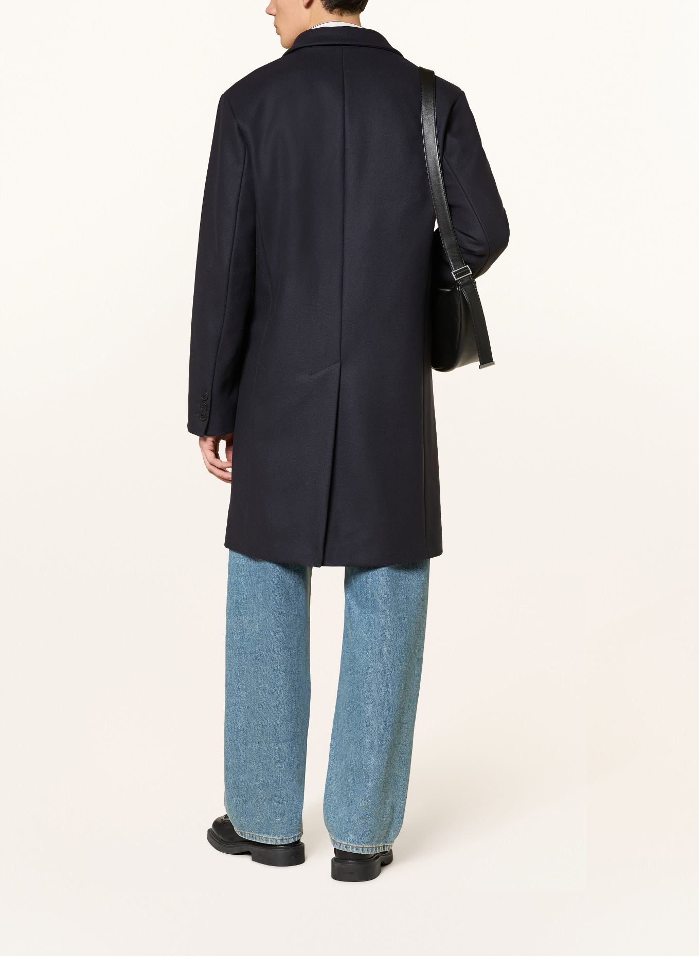 SANDRO płaszcz wełniany: GRANATOWY