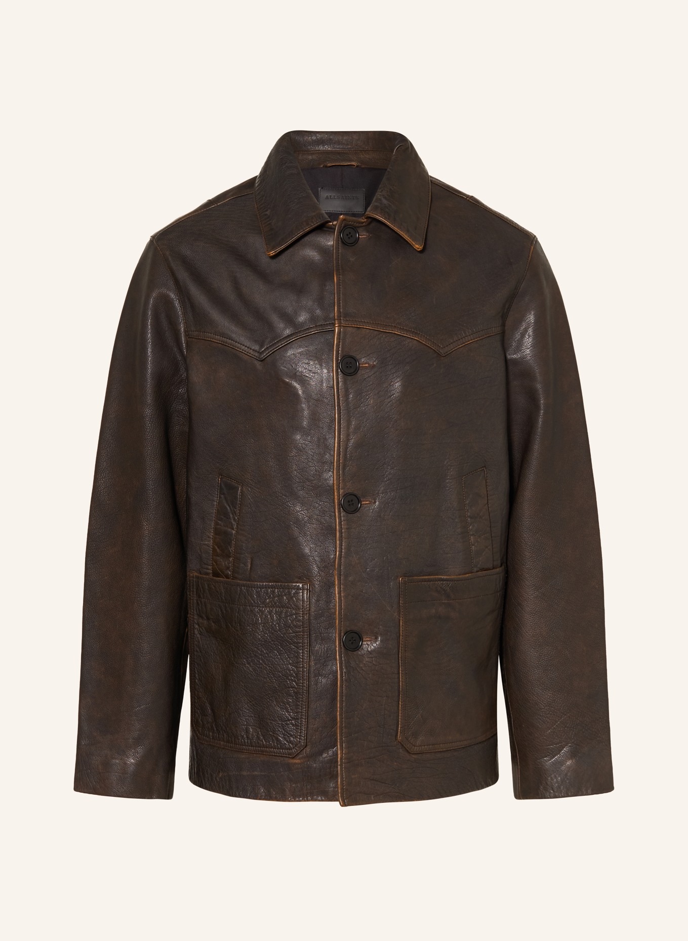ALLSAINTS Lederjacke HARTWELL: DUNKELBRAUN