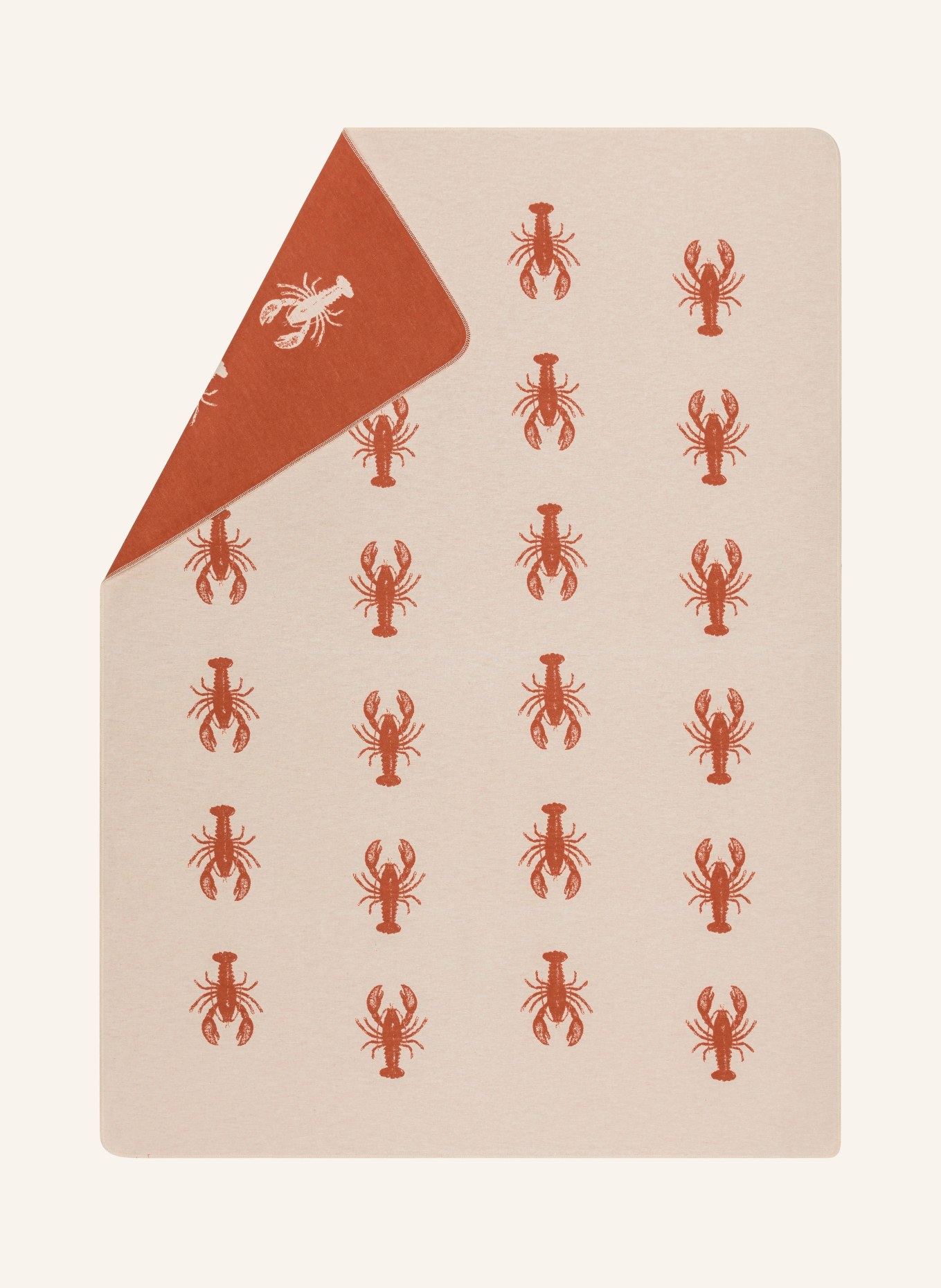 David Fussenegger Plaid SILVRETTA: KREMOWY / CZERWONY