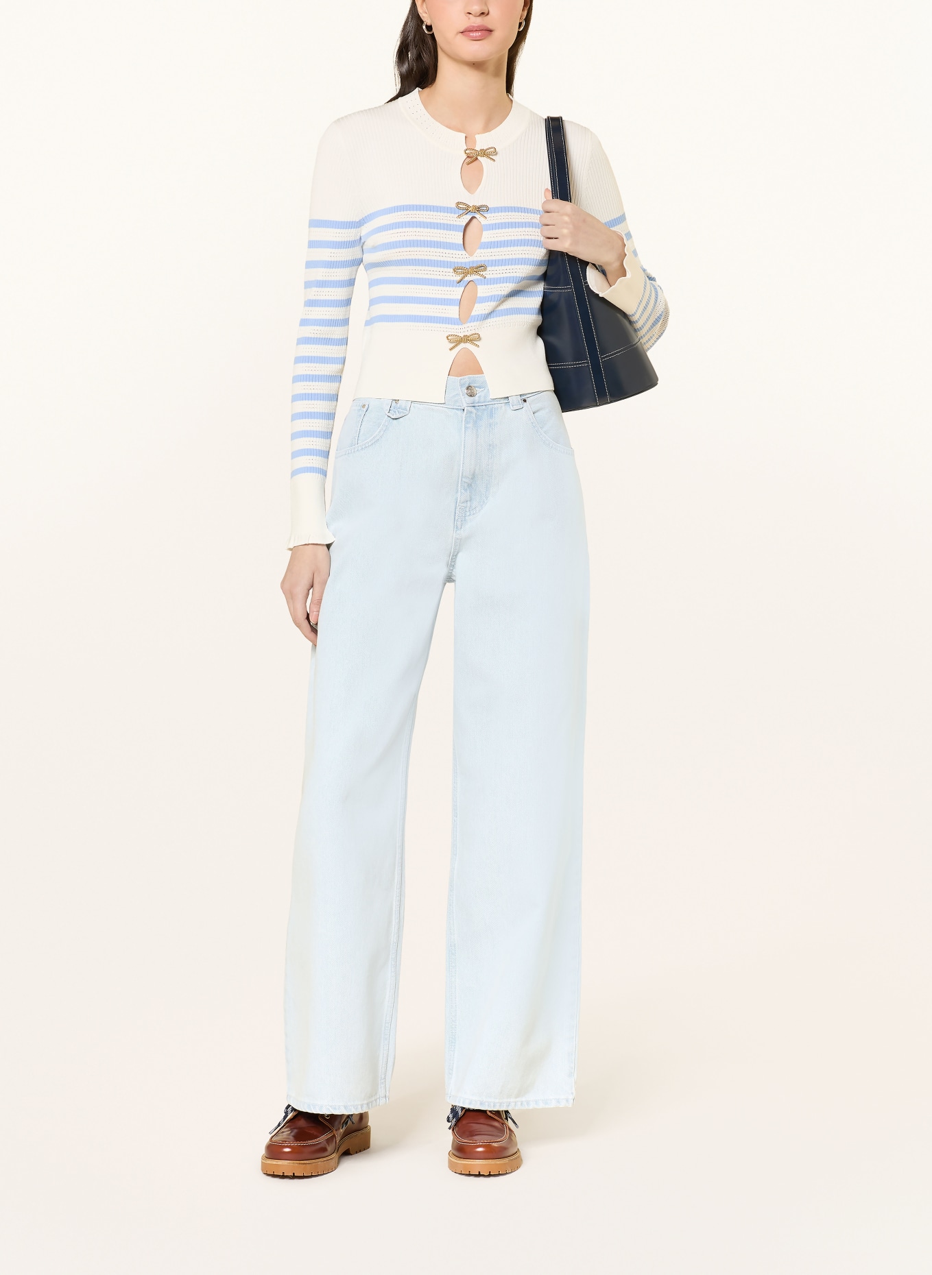 CLAUDIE PIERLOT Wide Leg Jeans DIANEBIS: D052 LIGHT BLUE DENIM