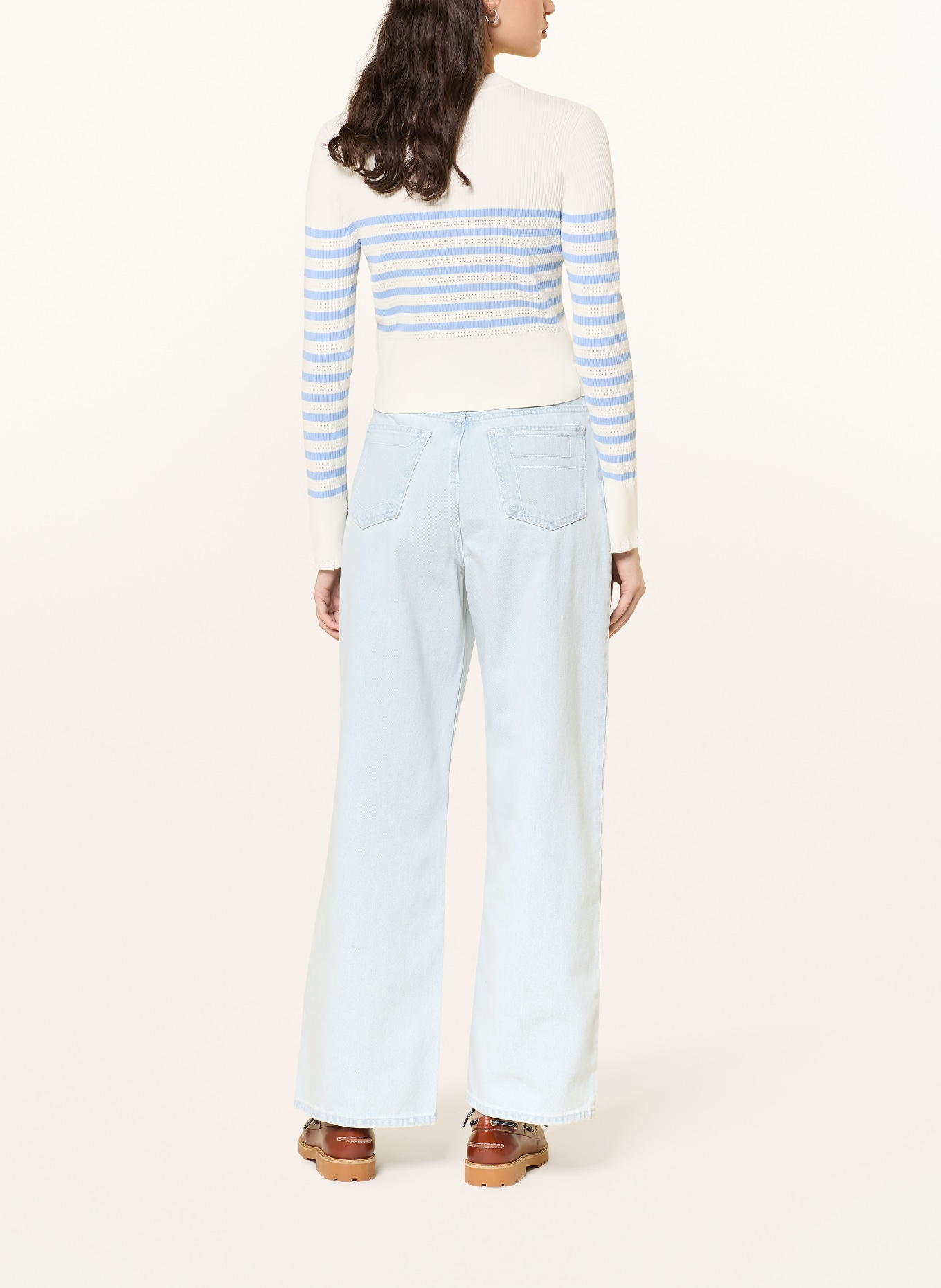 CLAUDIE PIERLOT Wide Leg Jeans DIANEBIS: D052 LIGHT BLUE DENIM