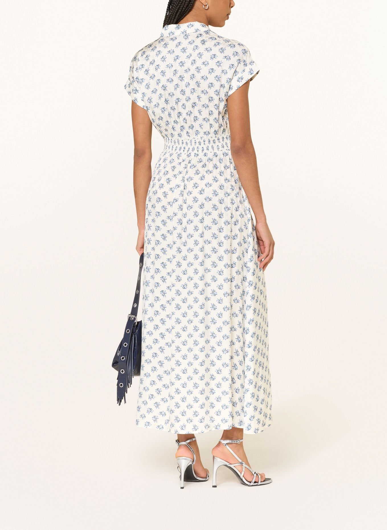 maje Hemdblusenkleid: WEISS / HELLBLAU