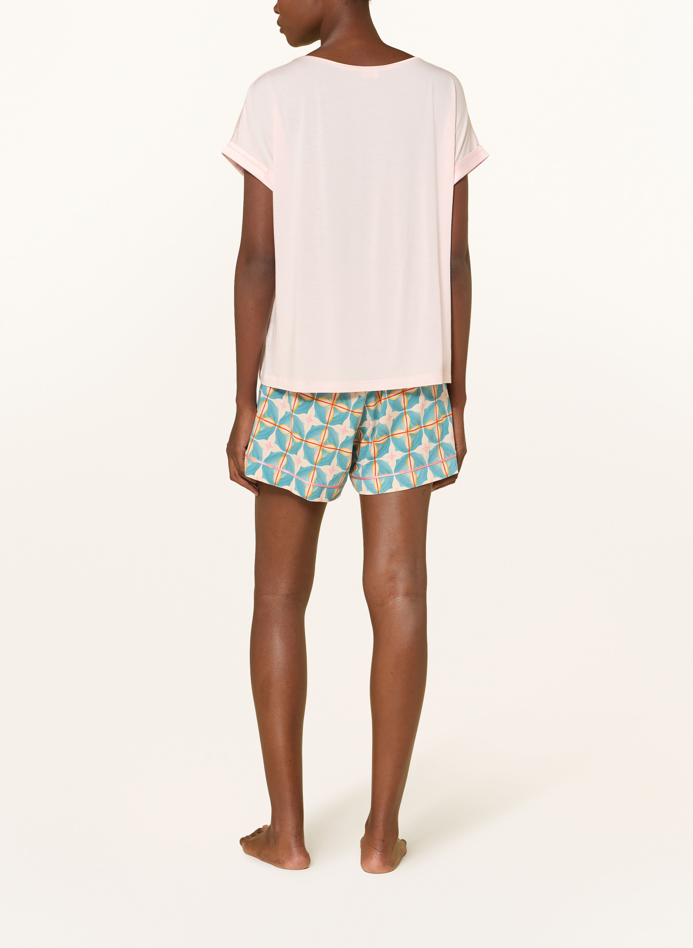 mey Sleep shorts TILE DREAM: TEAL / CREAM