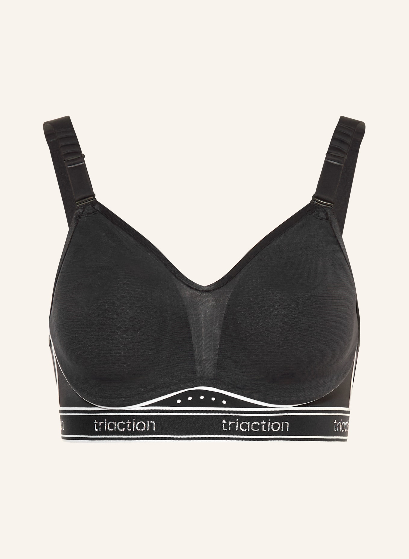 Triumph Sportovní podprsenka TRIACTION CARDIO BREEZE s síťovinou: ČERNÁ / BÍLÁ
