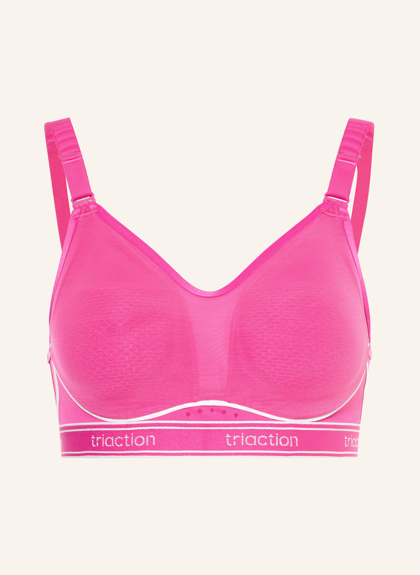 Triumph Sportovní podprsenka TRIACTION CARDIO BREEZE s síťovinou: RŮŽOVÁ / STŘÍBRNÁ / SVĚTLE ŠEDÁ